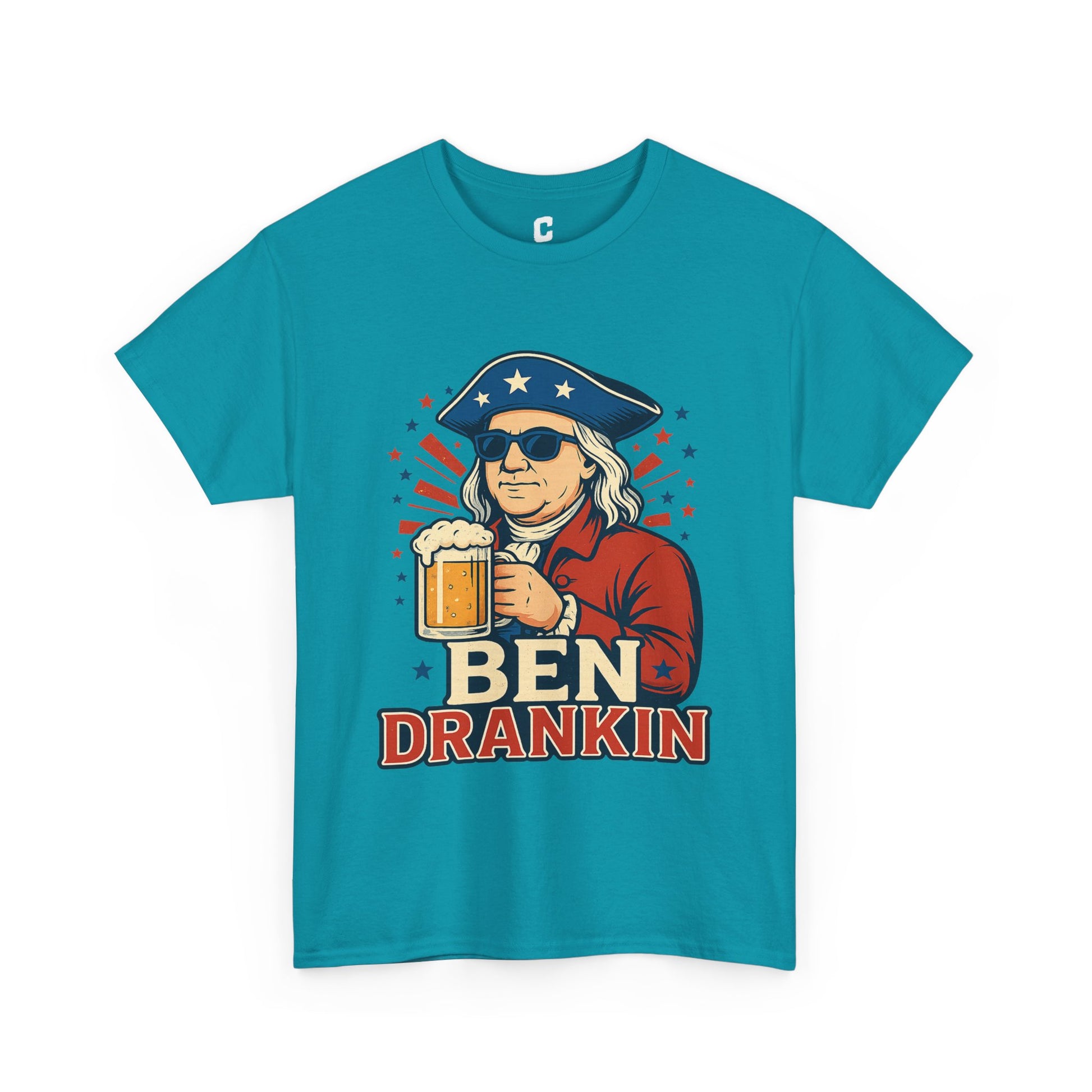 Ben Drankin Funny Patriotic Fourth of July Design Featuring Benjamin Franklin and Beer Vibes