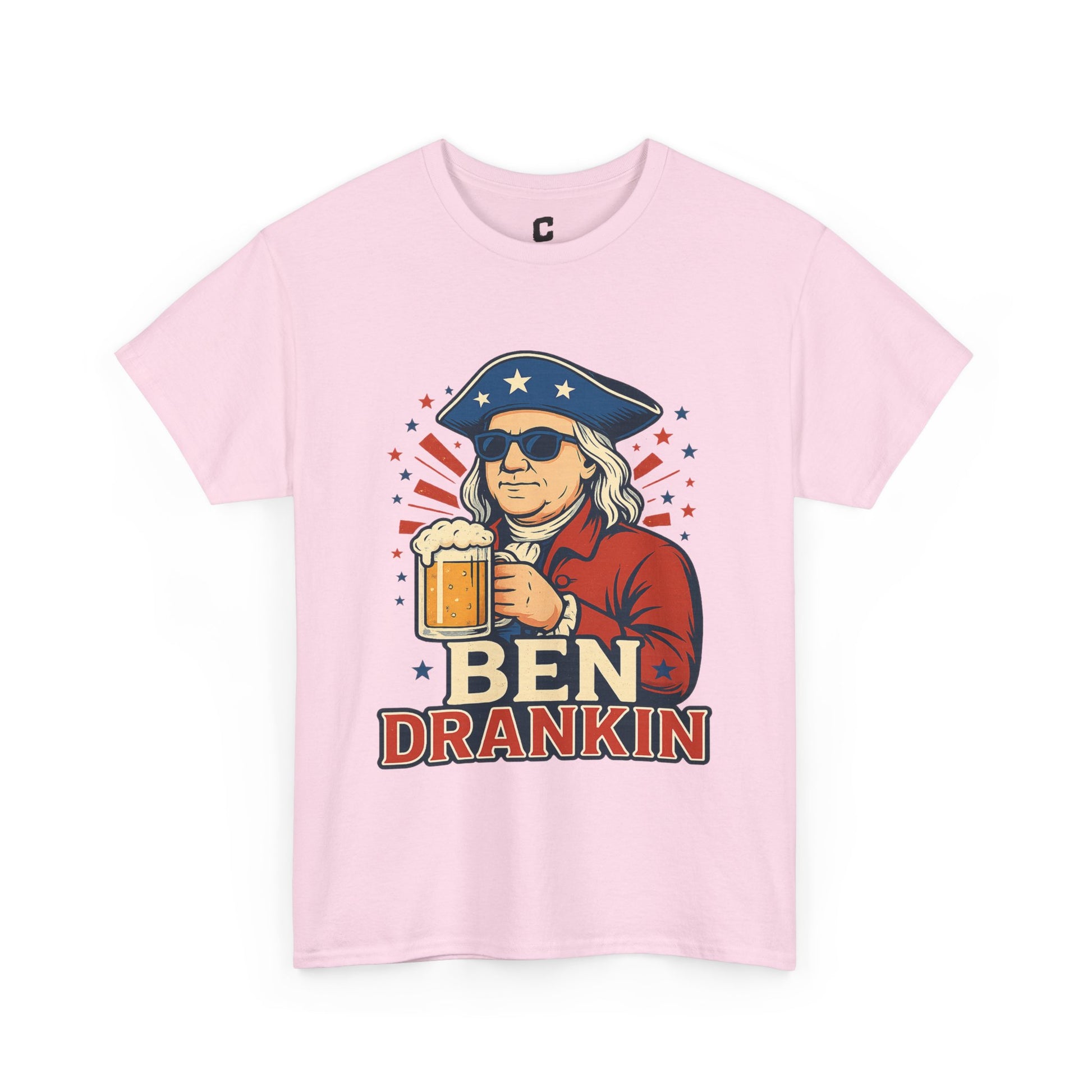 Ben Drankin Funny Patriotic Fourth of July Design Featuring Benjamin Franklin and Beer Vibes