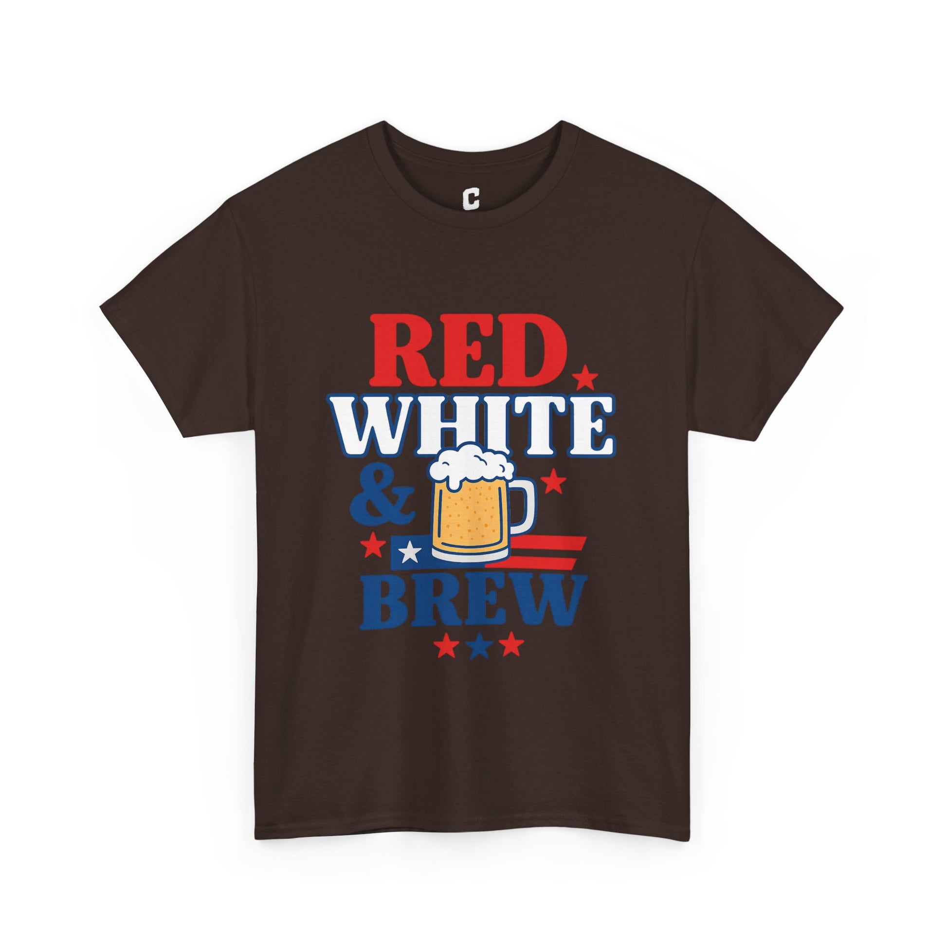 Red White and Brew Patriotic Graphic Design - Vintage USA Style for July 4th