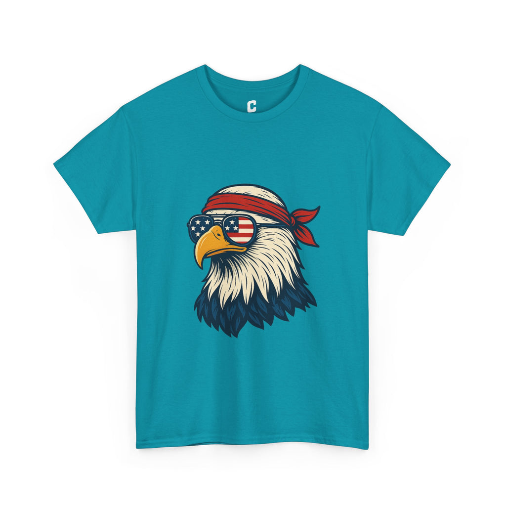 Patriotic Eagle Head with American Flag Sunglasses and Bandana for Bold Fourth of July Style