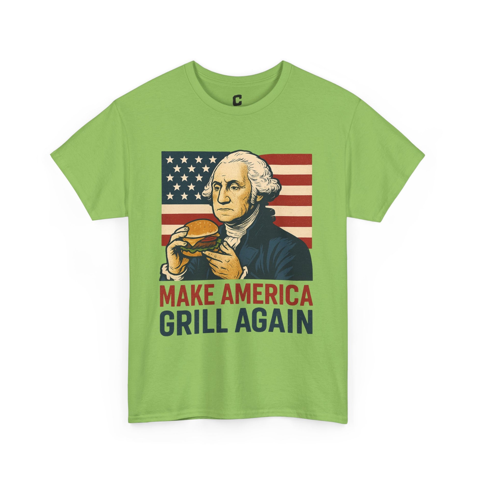 Make America Grill Again Funny George Washington BBQ Design for Patriotic Fourth of July Cookouts