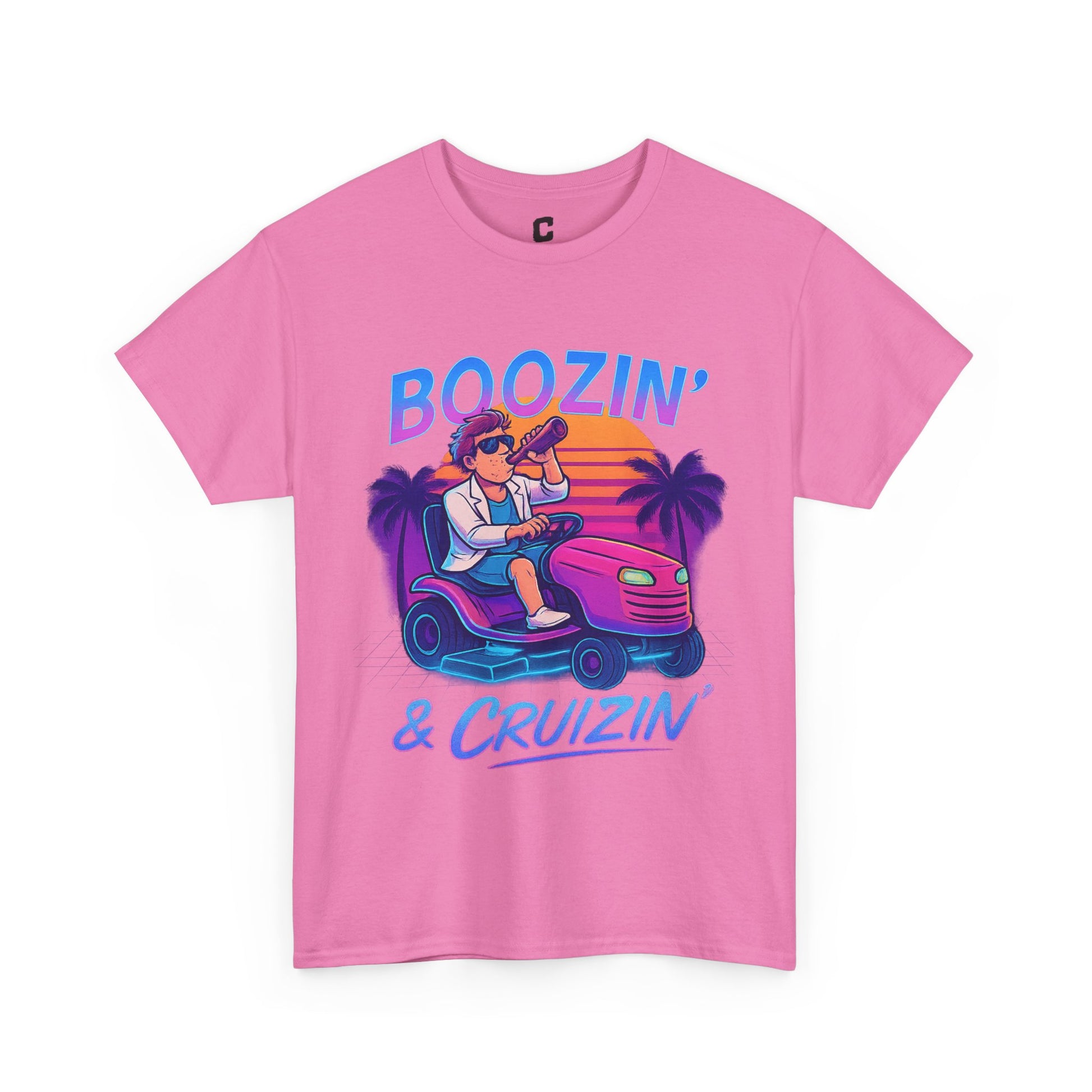 Boozin and Cruizin Retro Lawn Mower Drinking Party Design
