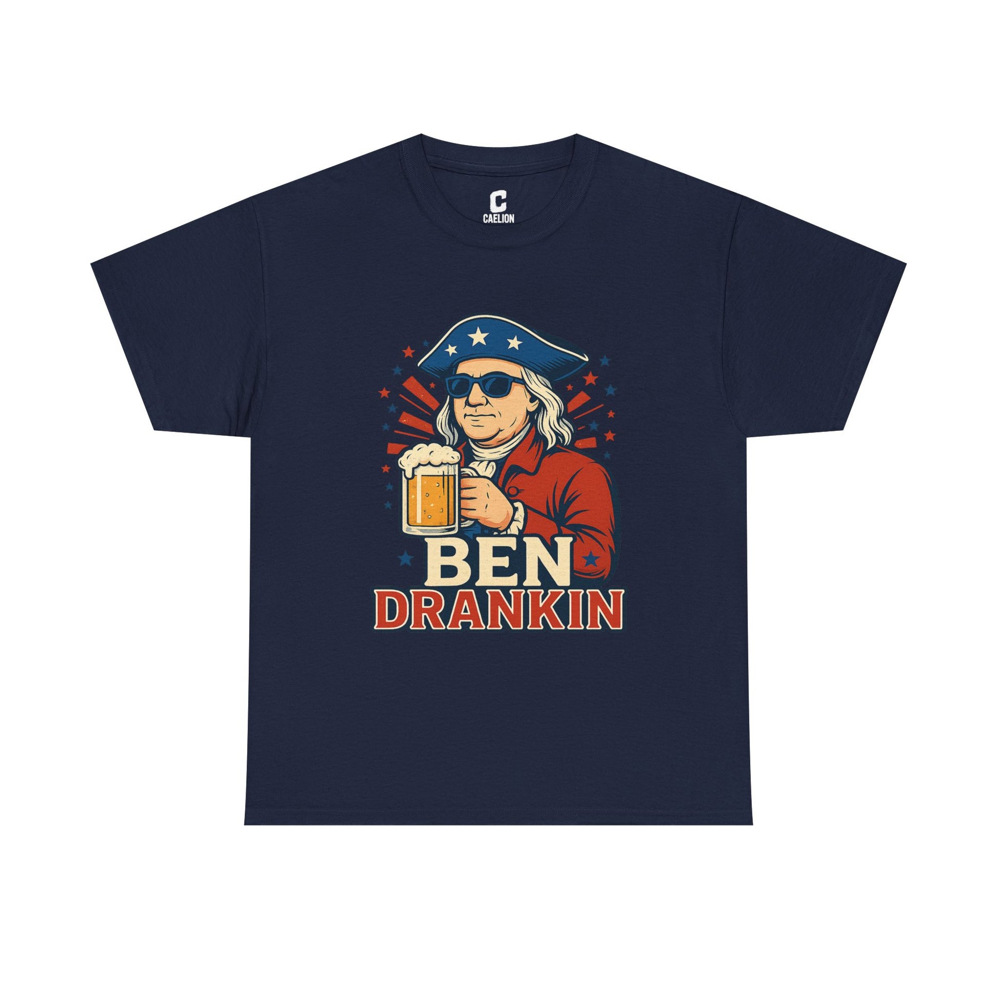 Ben Drankin Funny Patriotic Fourth of July Design Featuring Benjamin Franklin and Beer Vibes