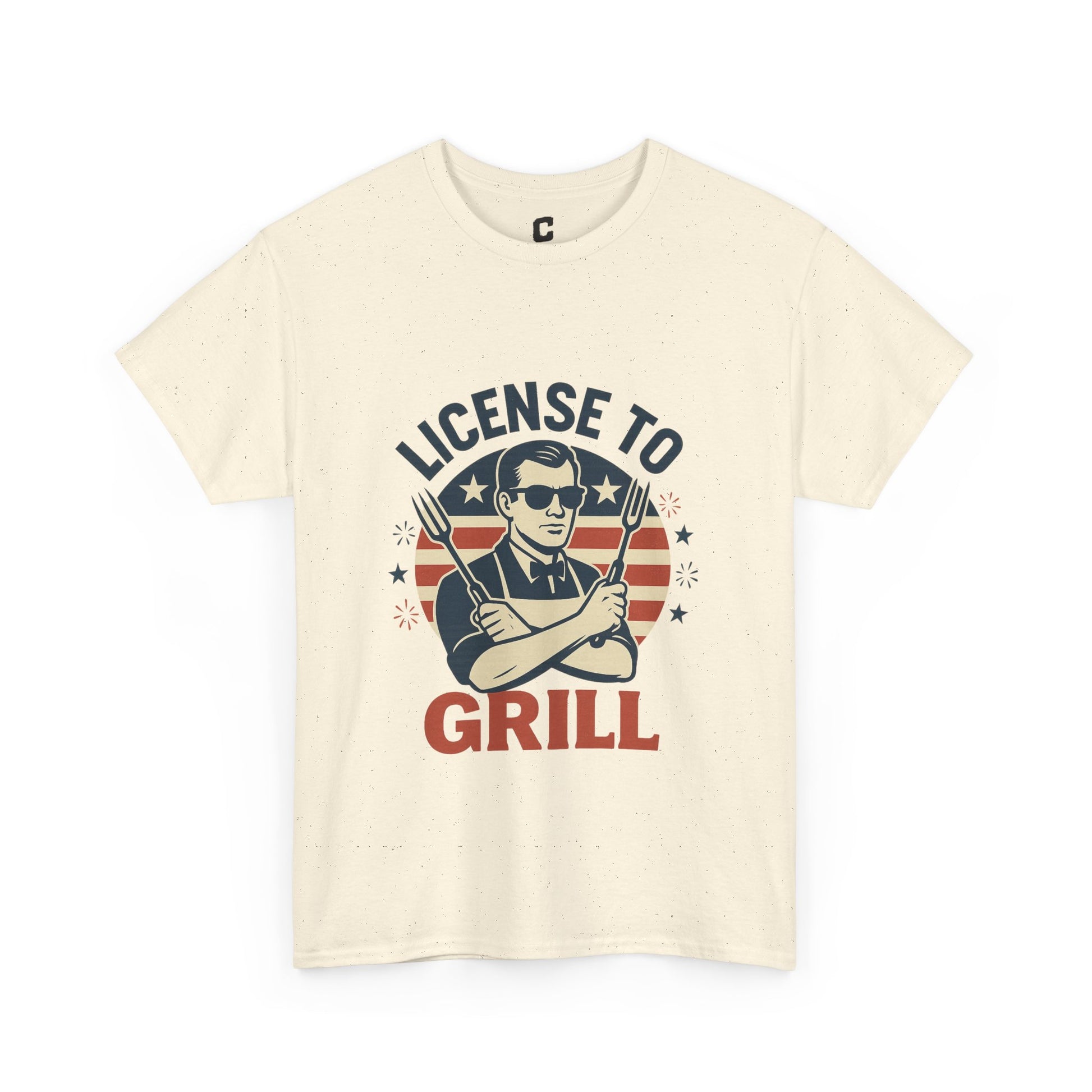 License to Grill Funny Patriotic BBQ Design with Secret Agent Style for Fourth of July Cookout Legends