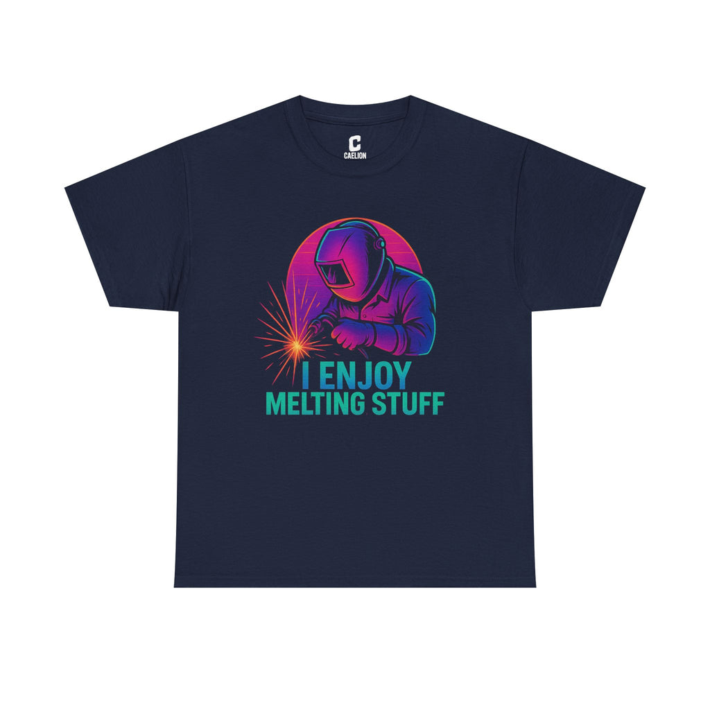 I Enjoy Melting Stuff  Neon Welding Shirt for Welders, Fabricators & Metalworkers | Funny Retro Welder Graphic Tee