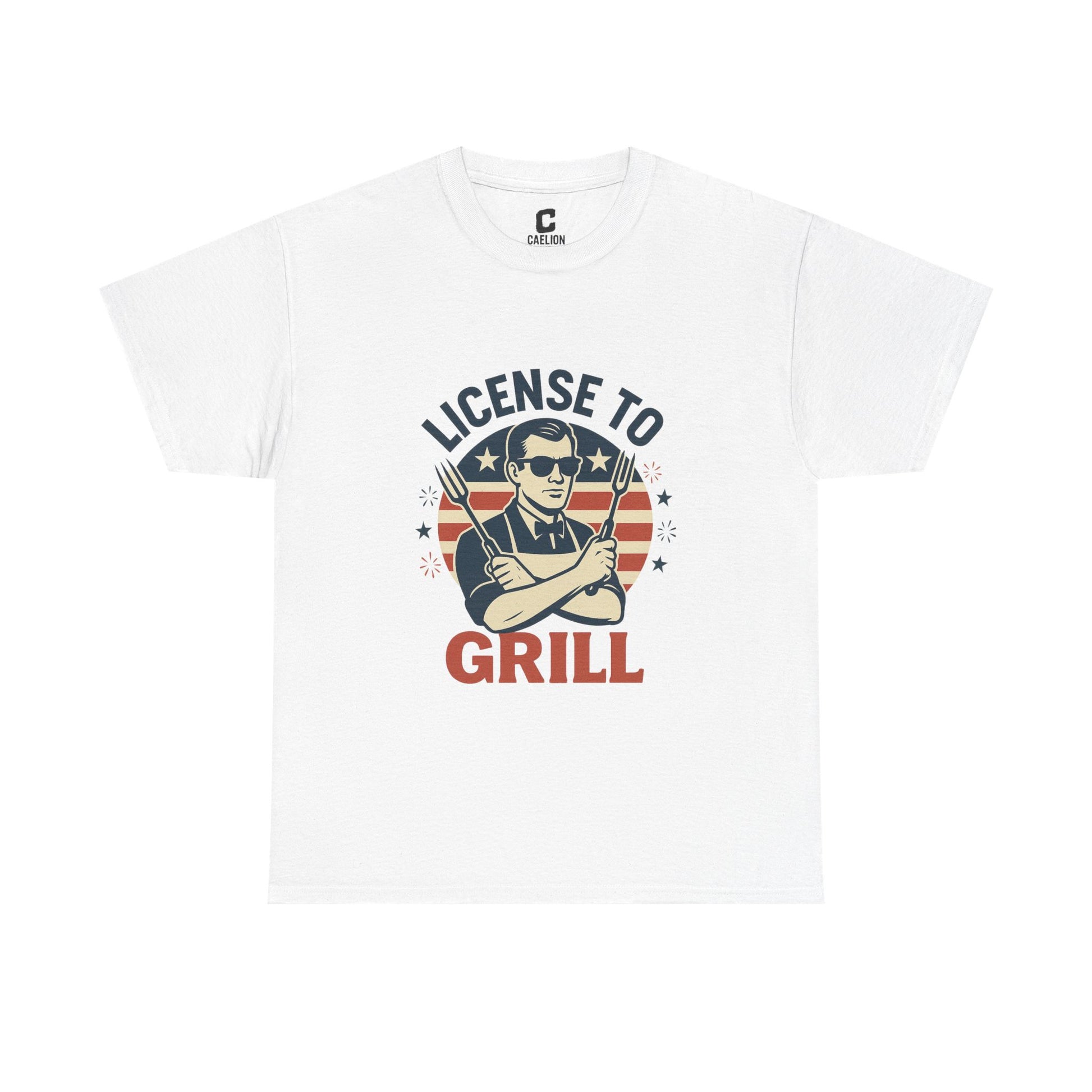 License to Grill Funny Patriotic BBQ Design with Secret Agent Style for Fourth of July Cookout Legends