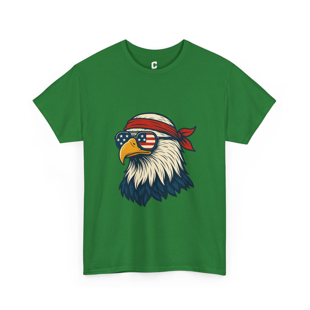 Patriotic Eagle Head with American Flag Sunglasses and Bandana for Bold Fourth of July Style