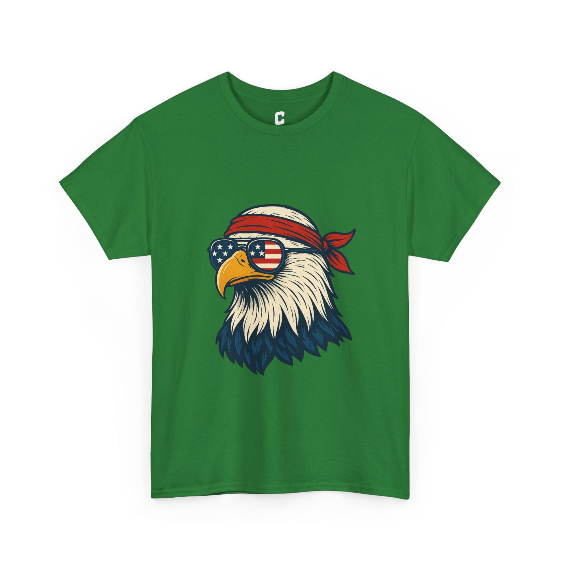 Patriotic Eagle Head with American Flag Sunglasses and Bandana for Bold Fourth of July Style