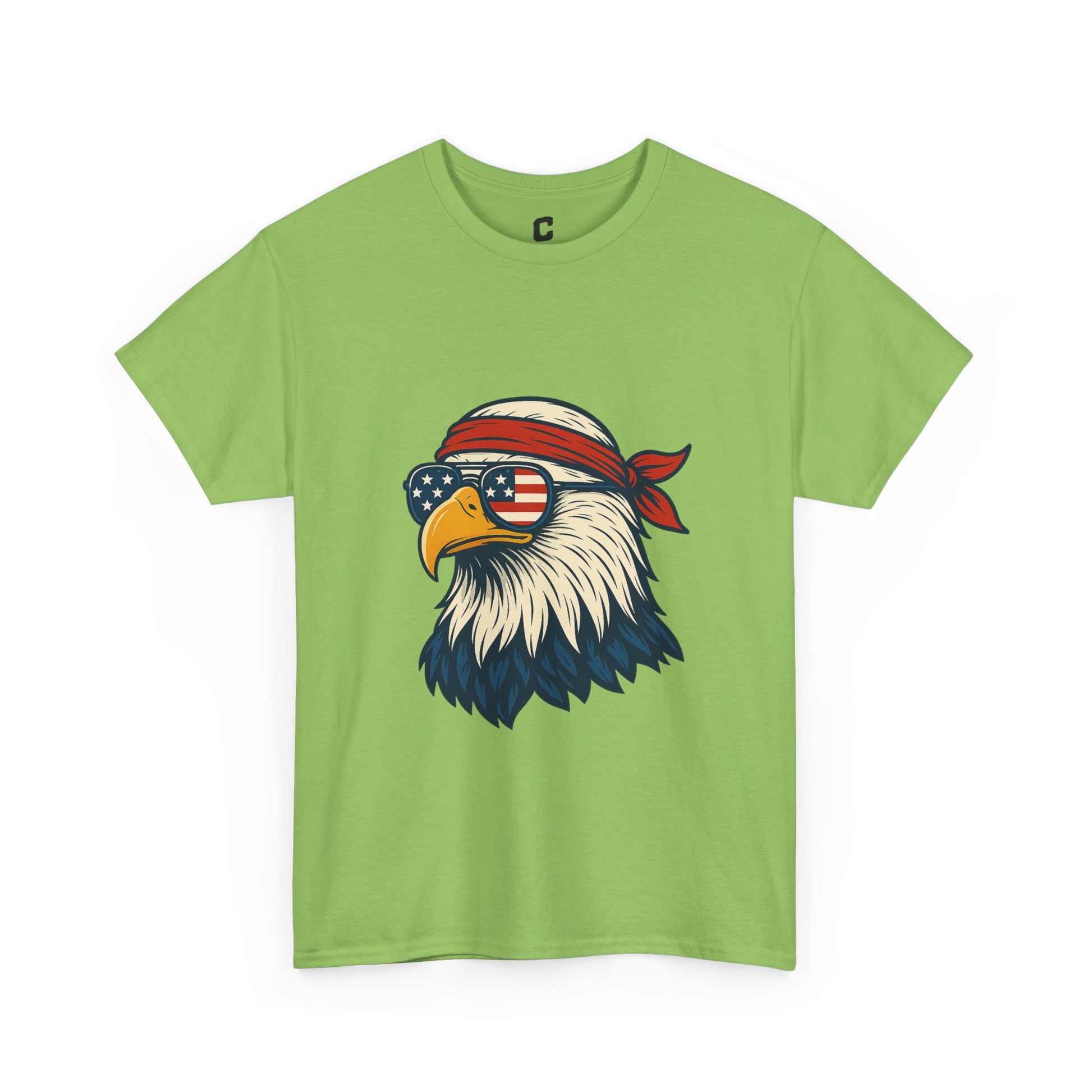 Patriotic Eagle Head with American Flag Sunglasses and Bandana for Bold Fourth of July Style