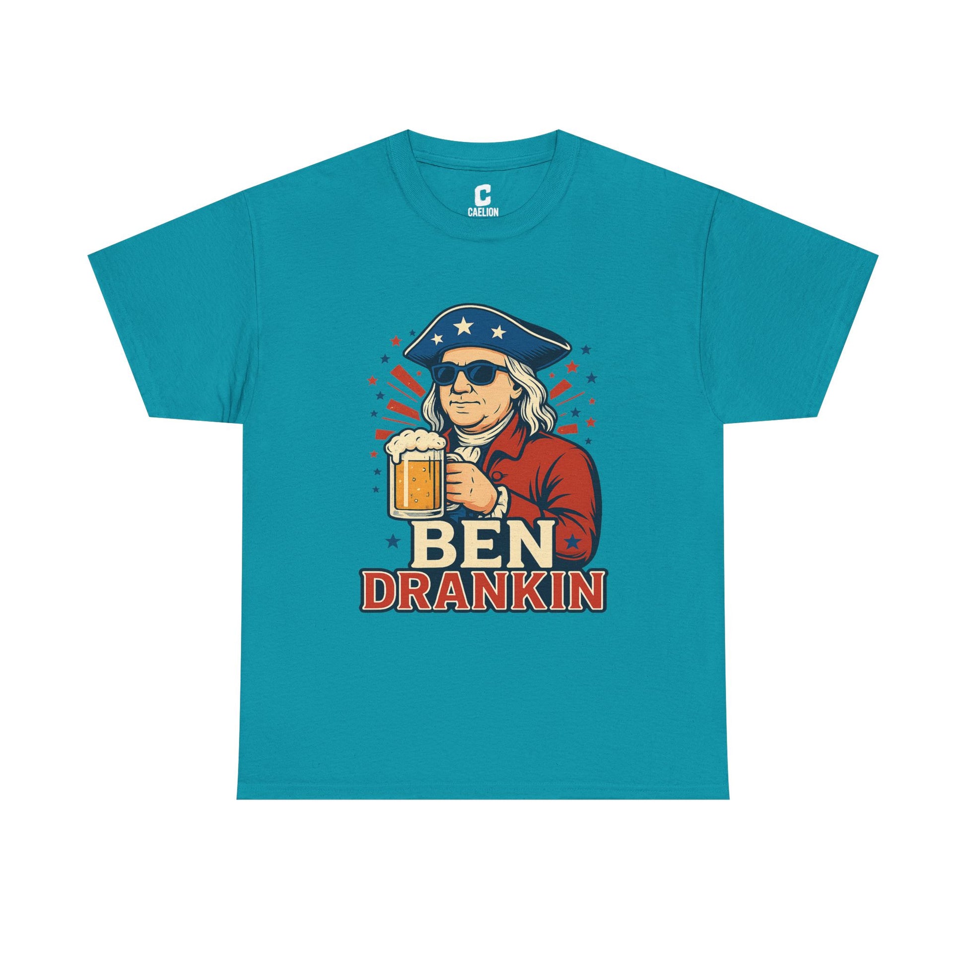 Ben Drankin Funny Patriotic Fourth of July Design Featuring Benjamin Franklin and Beer Vibes