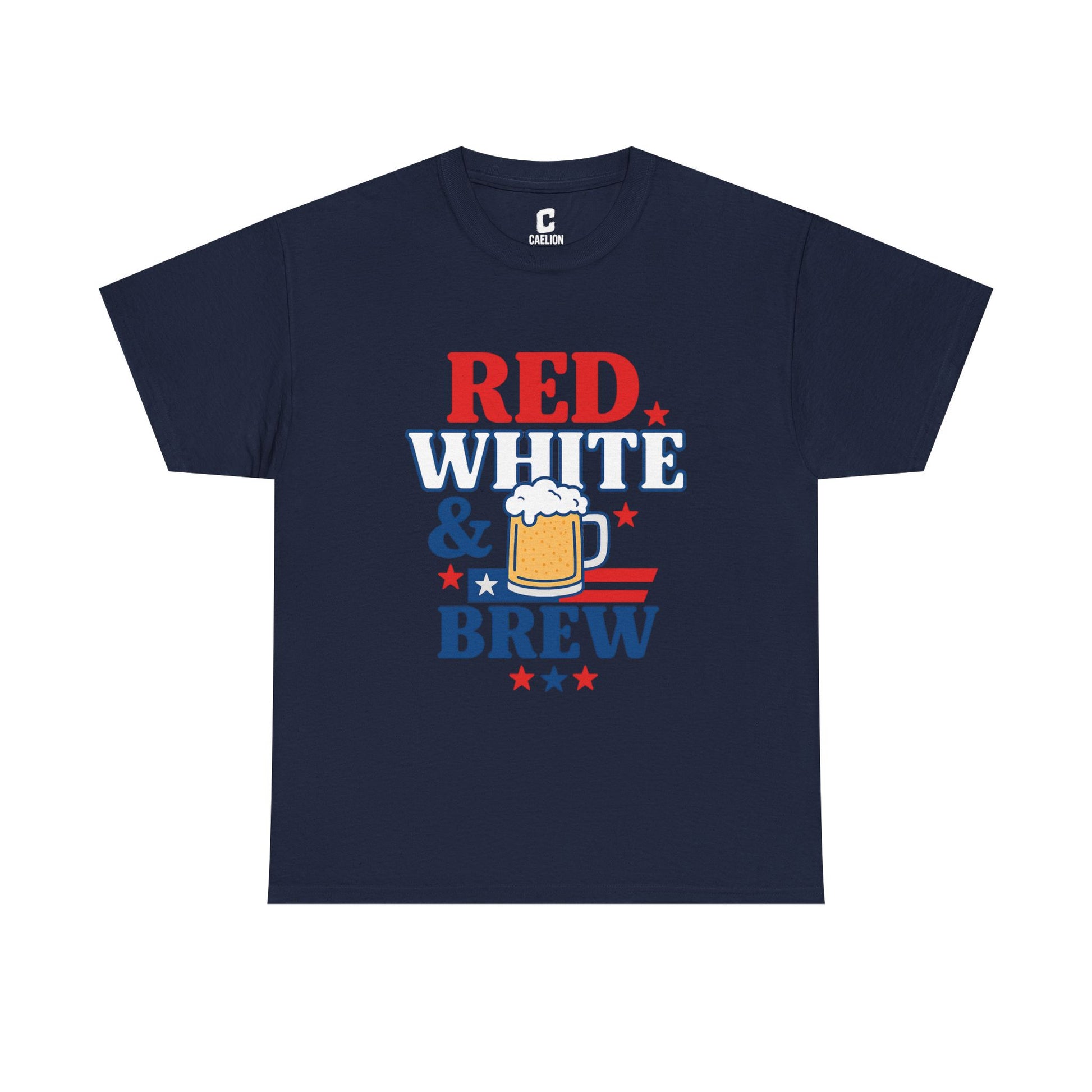 Red White and Brew Patriotic Graphic Design - Vintage USA Style for July 4th