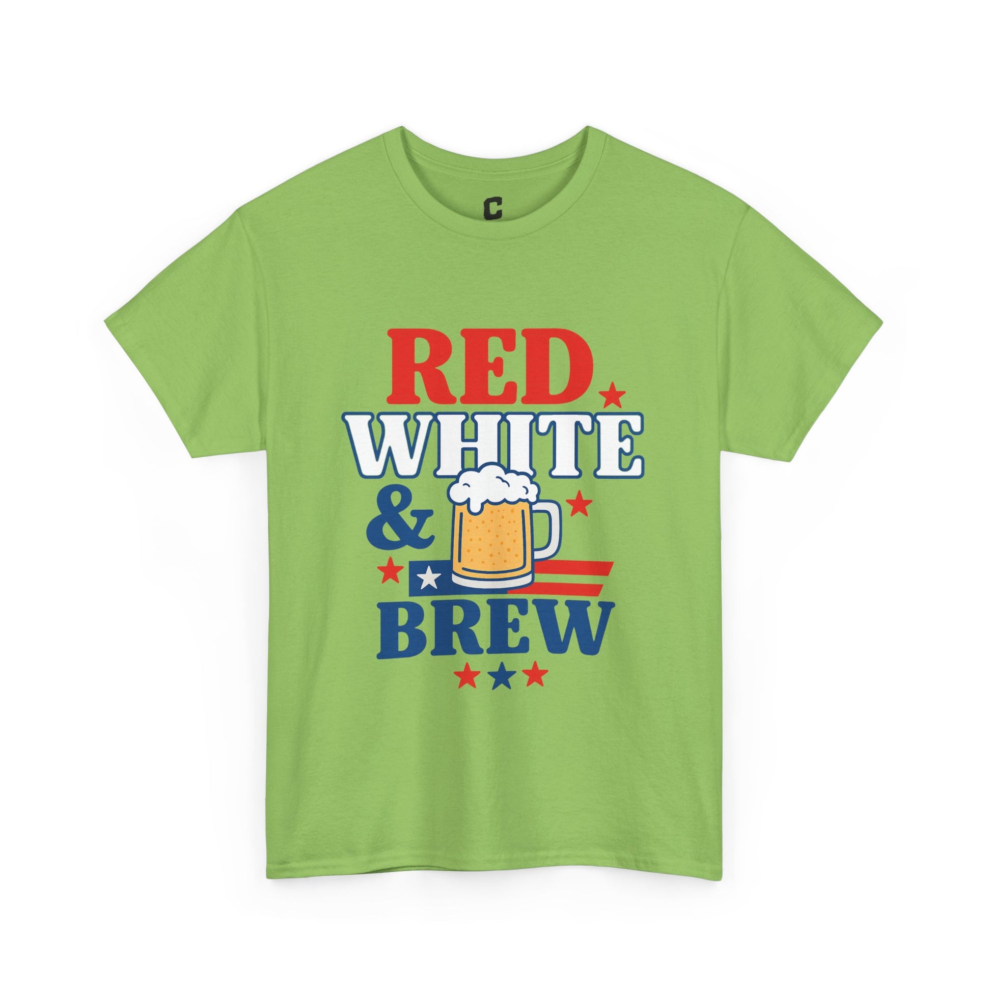 Red White and Brew Patriotic Graphic Design - Vintage USA Style for July 4th