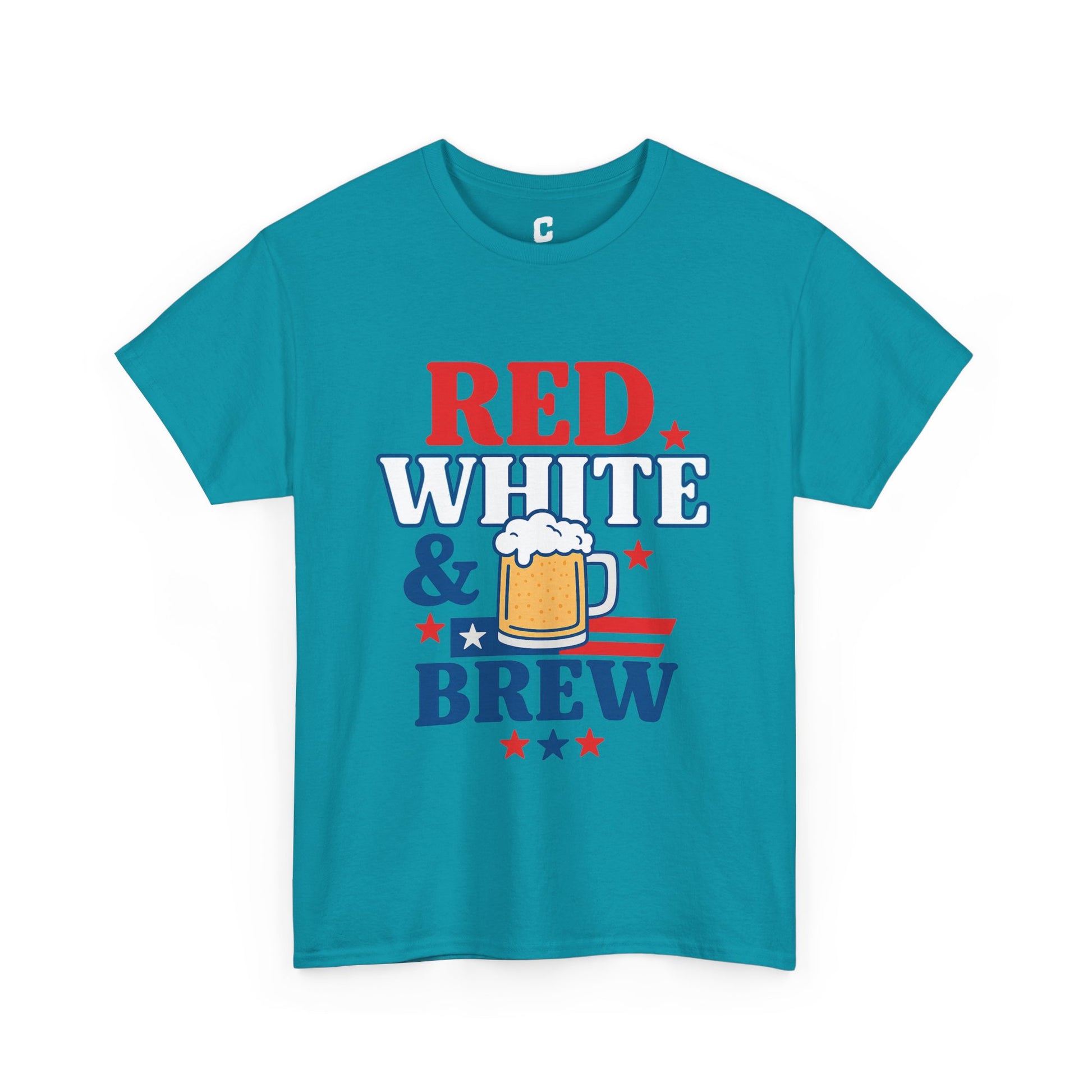 Red White and Brew Patriotic Graphic Design - Vintage USA Style for July 4th