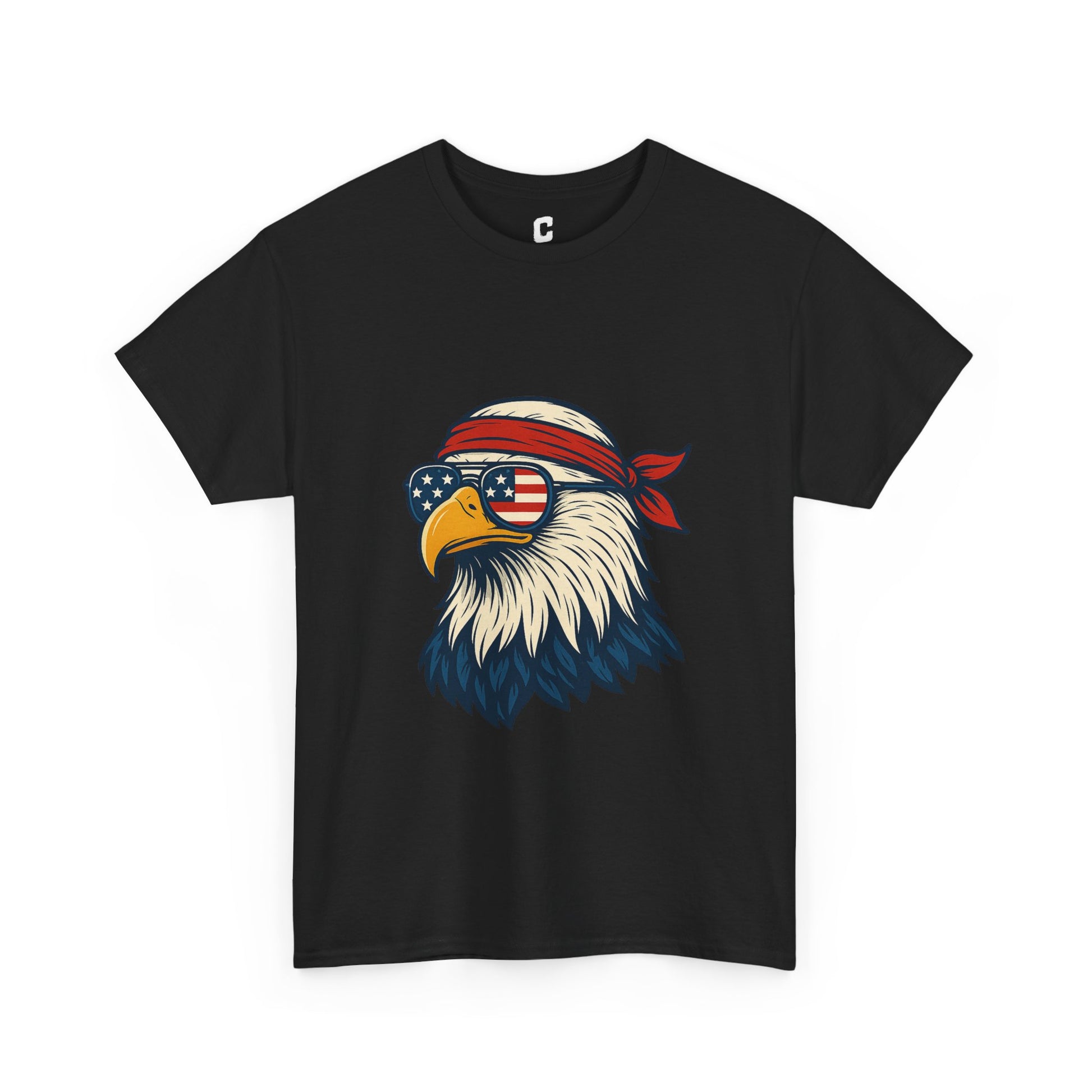 Patriotic Eagle Head with American Flag Sunglasses and Bandana for Bold Fourth of July Style