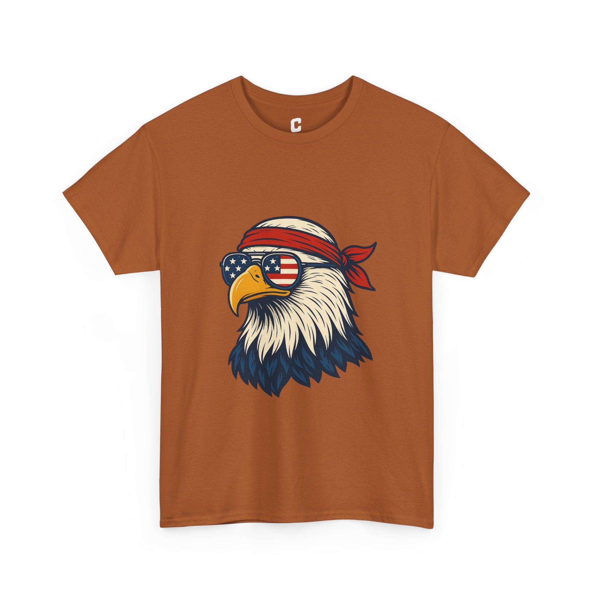 Patriotic Eagle Head with American Flag Sunglasses and Bandana for Bold Fourth of July Style