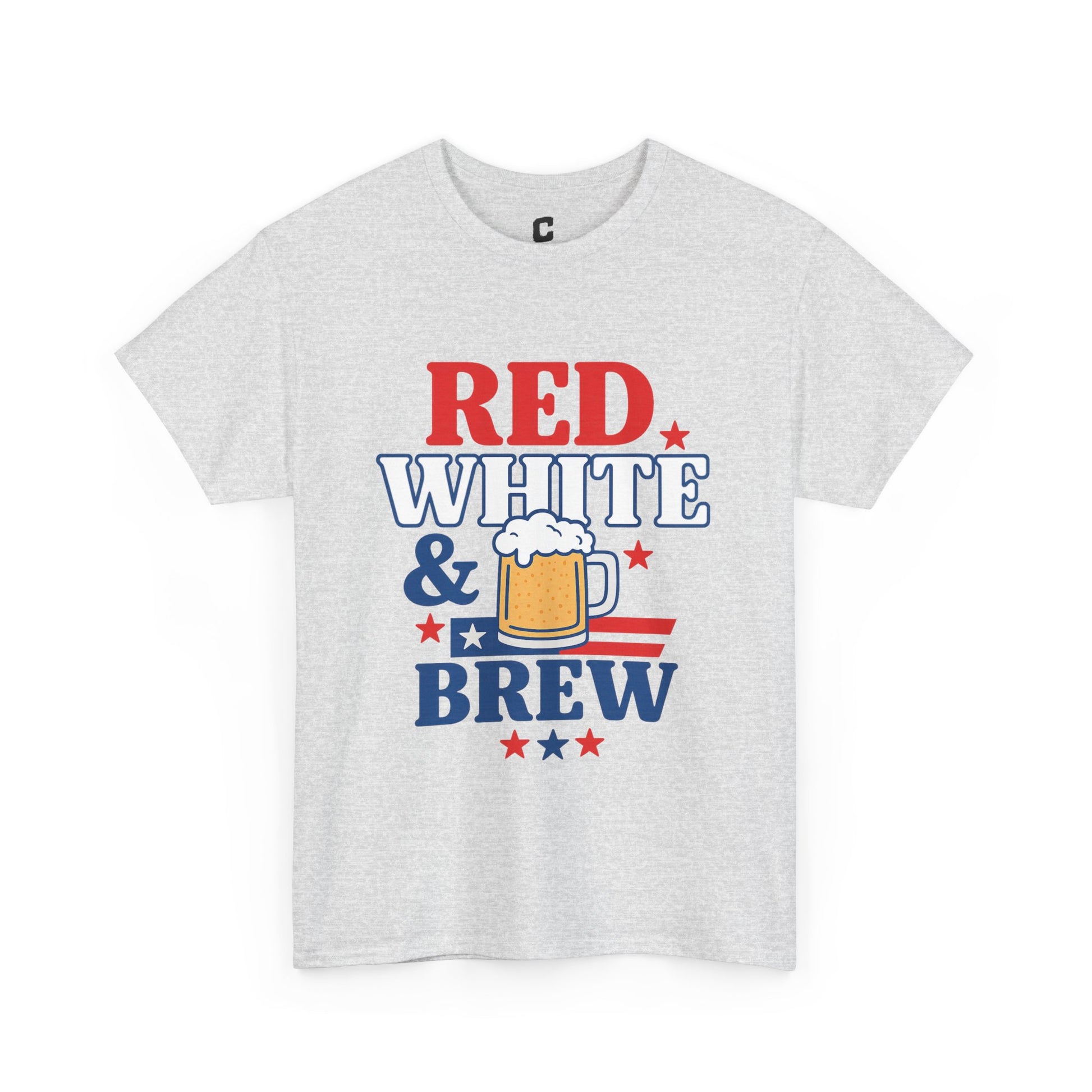 Red White and Brew Patriotic Graphic Design - Vintage USA Style for July 4th