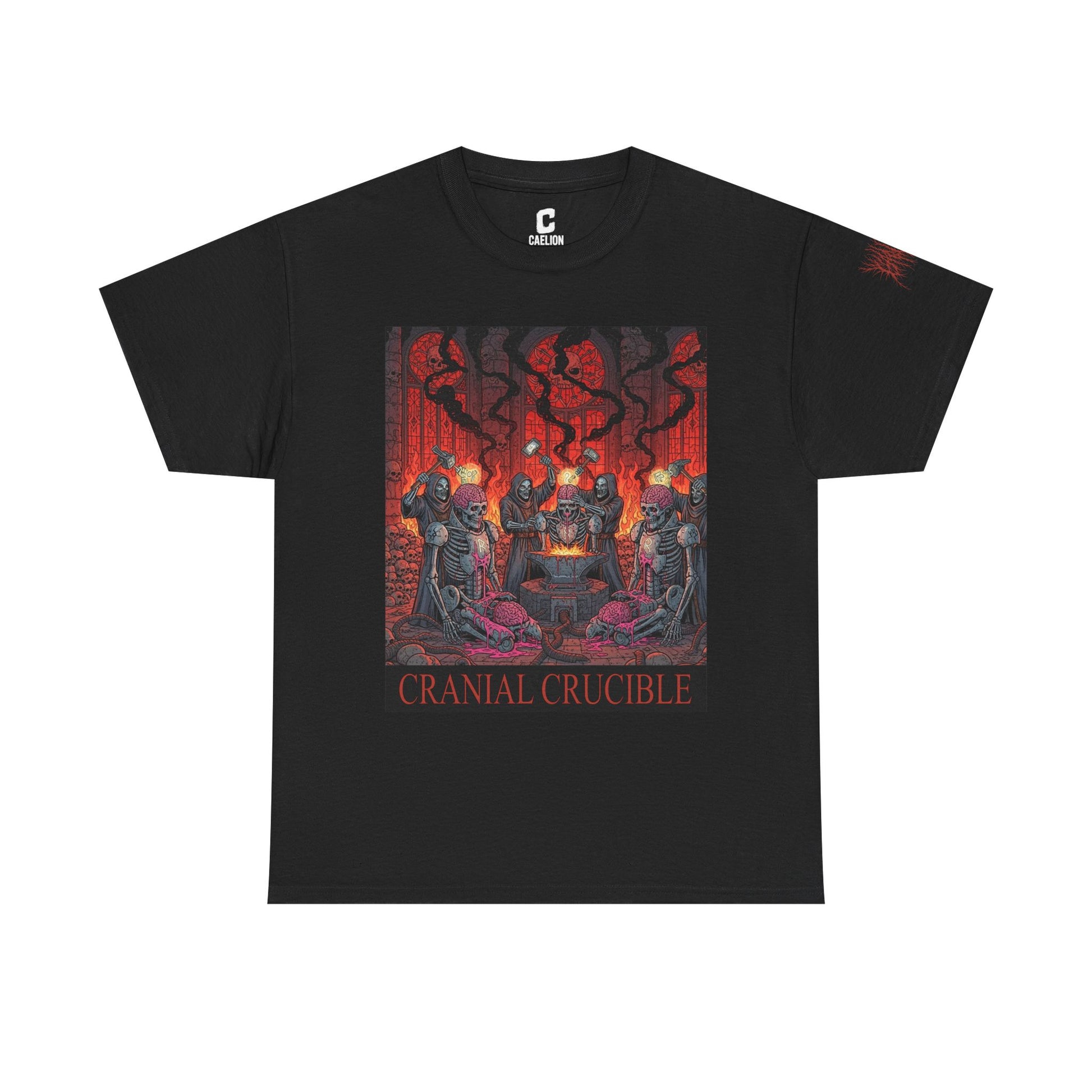 Cranial Crucible - Dark Sci-Fi Brain Ritual Horror Print | Techno-Gothic Wall Art for Metalheads & Cyberpunk Fans