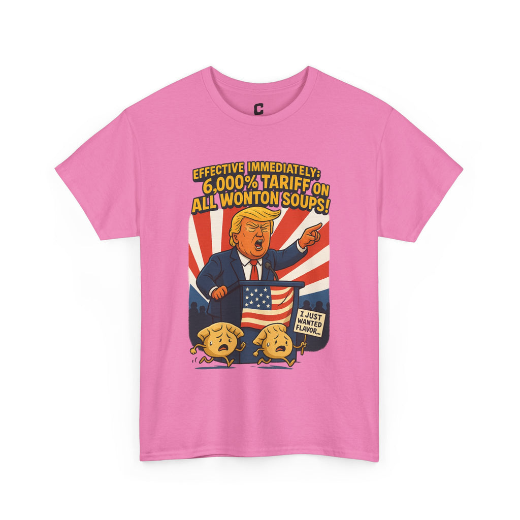 Funny Wonton Soup Tariff Shirt  Political Cartoon Satire Tee with Crying Dumplings  Food Humor Graphic Tee for Meme Lovers