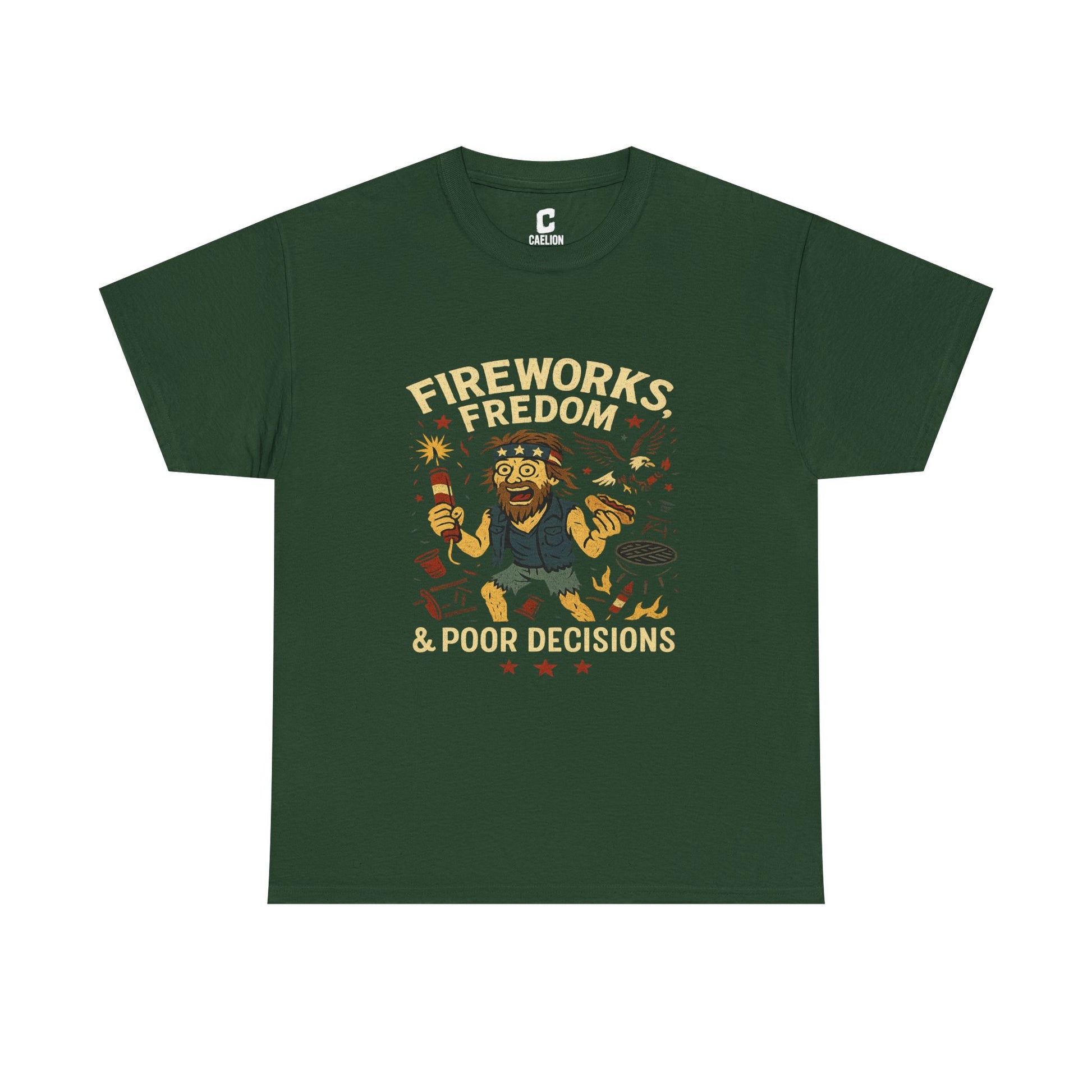 Fireworks Freedom and Poor Decisions Funny Fourth of July Design for Patriotic Party Mayhem and Backyard Chaos
