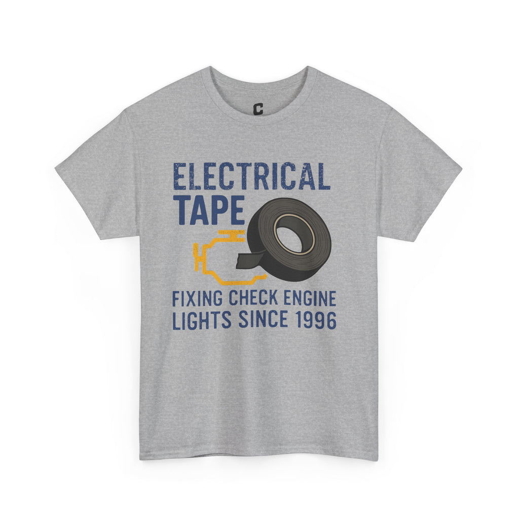 Electrical Tape Fixing Check Engine Lights Mechanic Humor Design Gift for DIYers, Car Lovers, Repair Shirt, Funny Repair Gift