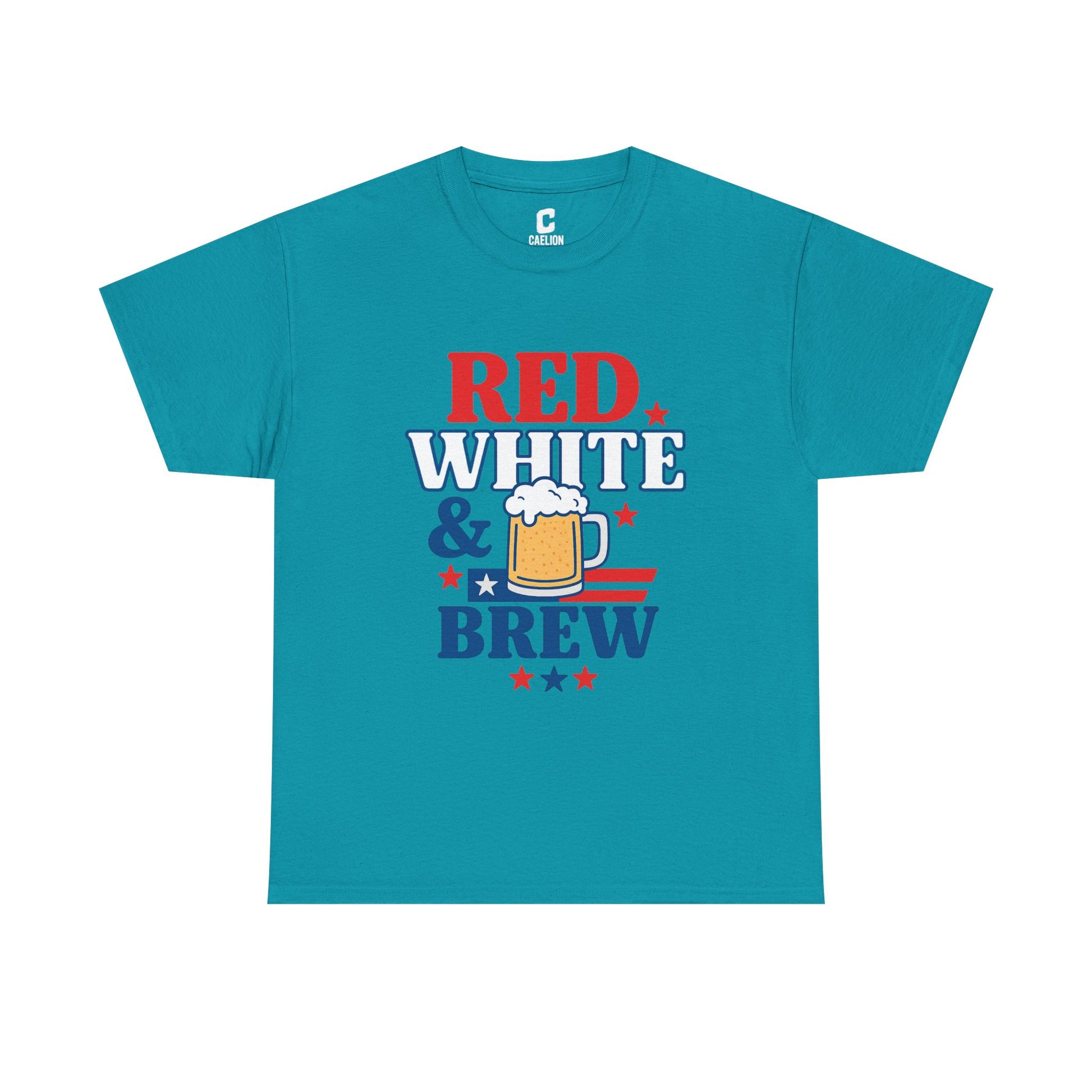 Red White and Brew Patriotic Graphic Design - Vintage USA Style for July 4th