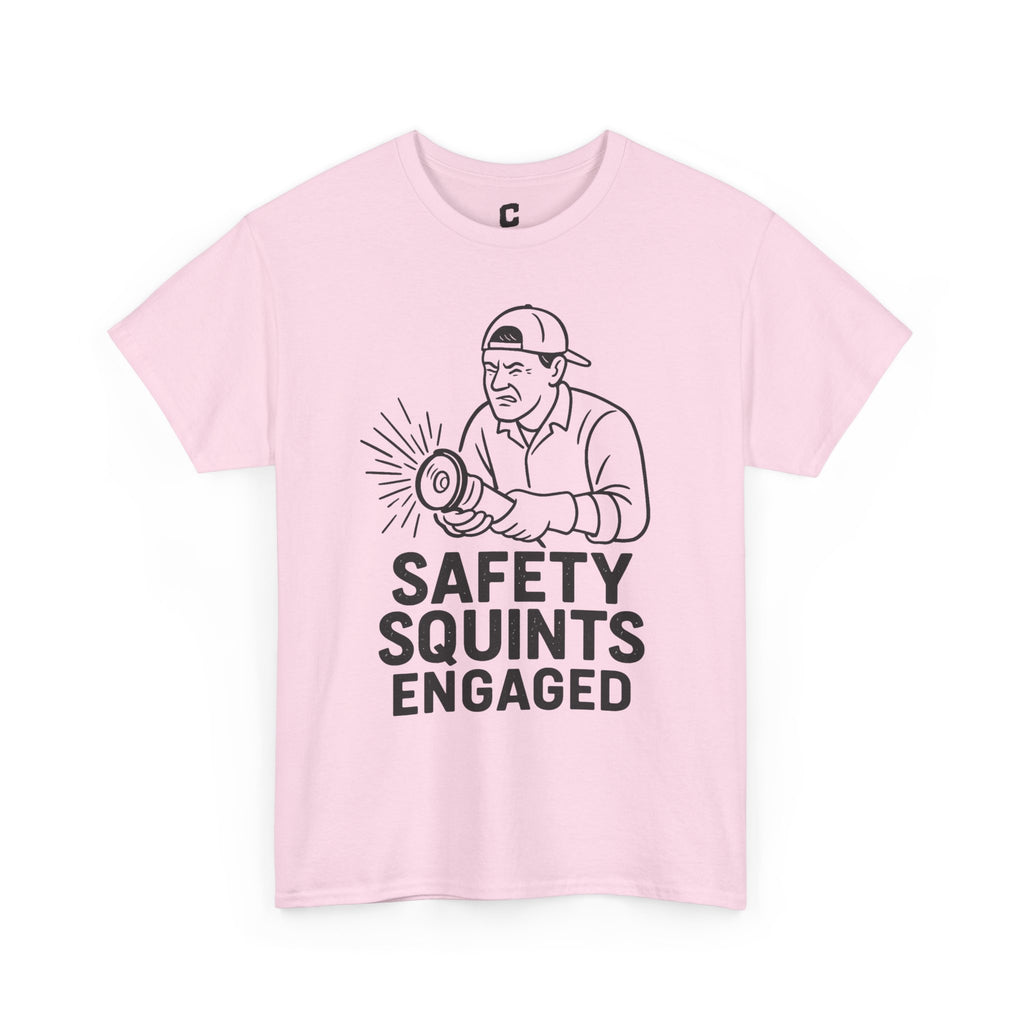 Safety Squints Engaged Grinder Mechanic Humor Black Line Art, Funny Workwear, Gift for Dad, Safety Awareness Apparel, Casual Everyday Tee