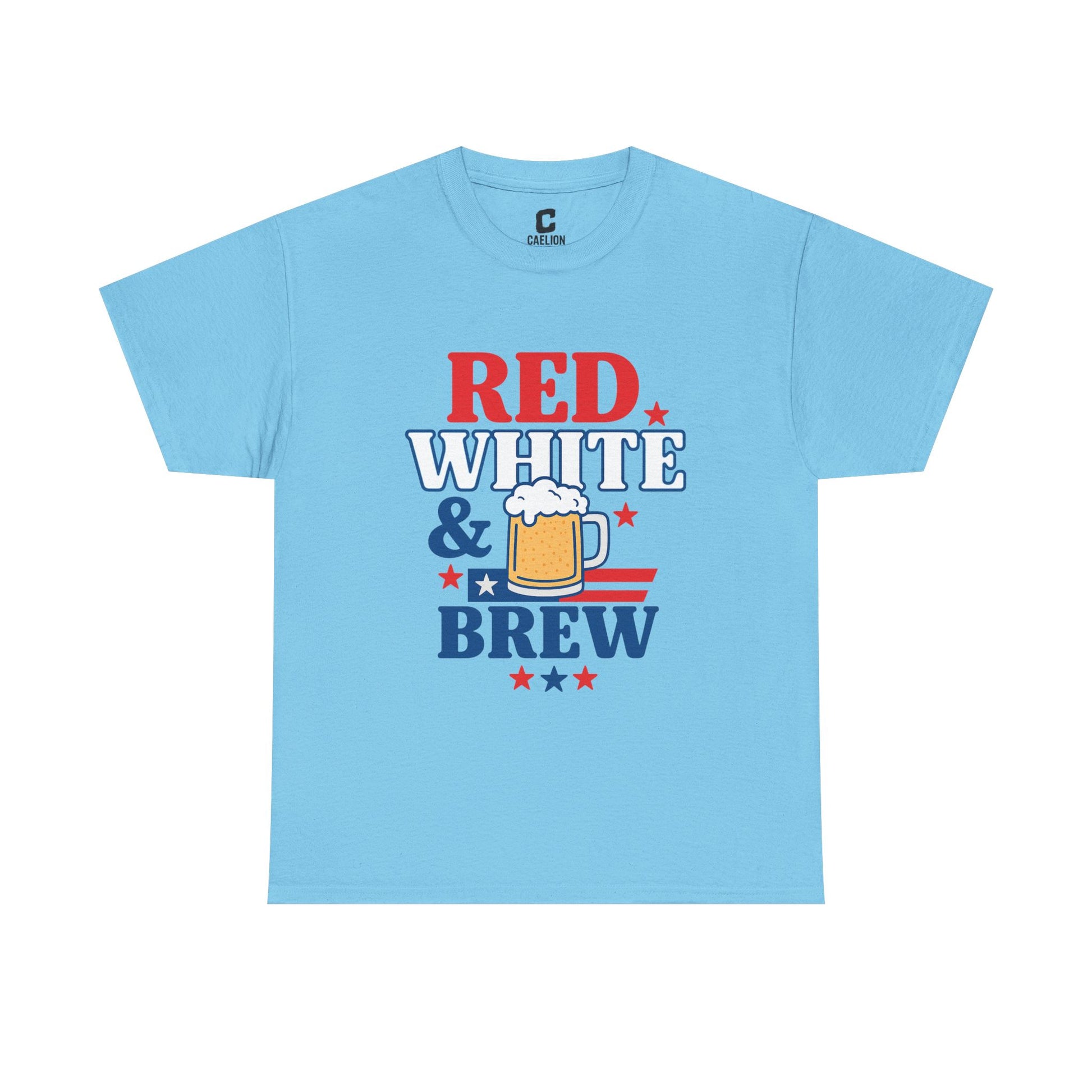 Red White and Brew Patriotic Graphic Design - Vintage USA Style for July 4th