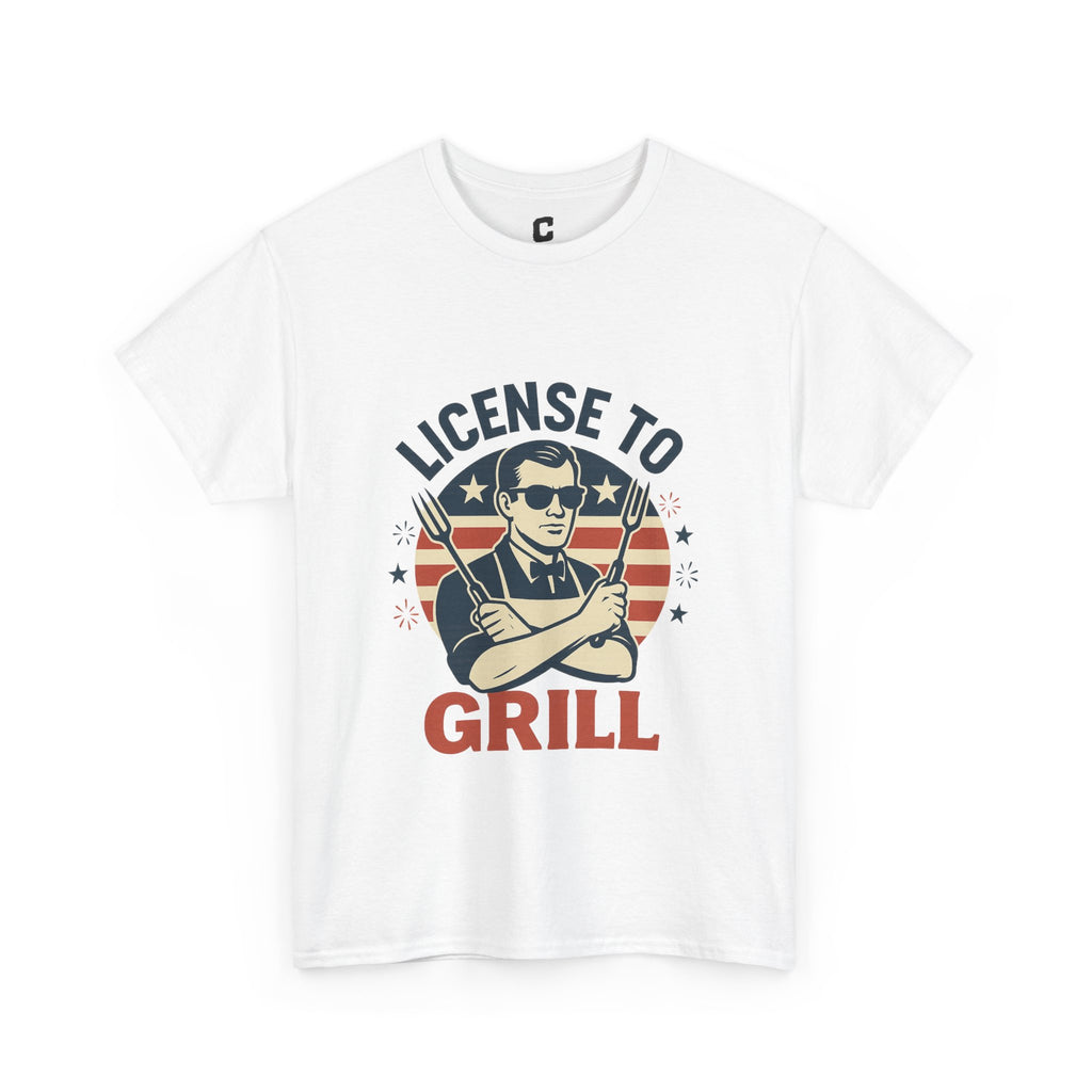 License to Grill Funny Patriotic BBQ Design with Secret Agent Style for Fourth of July Cookout Legends