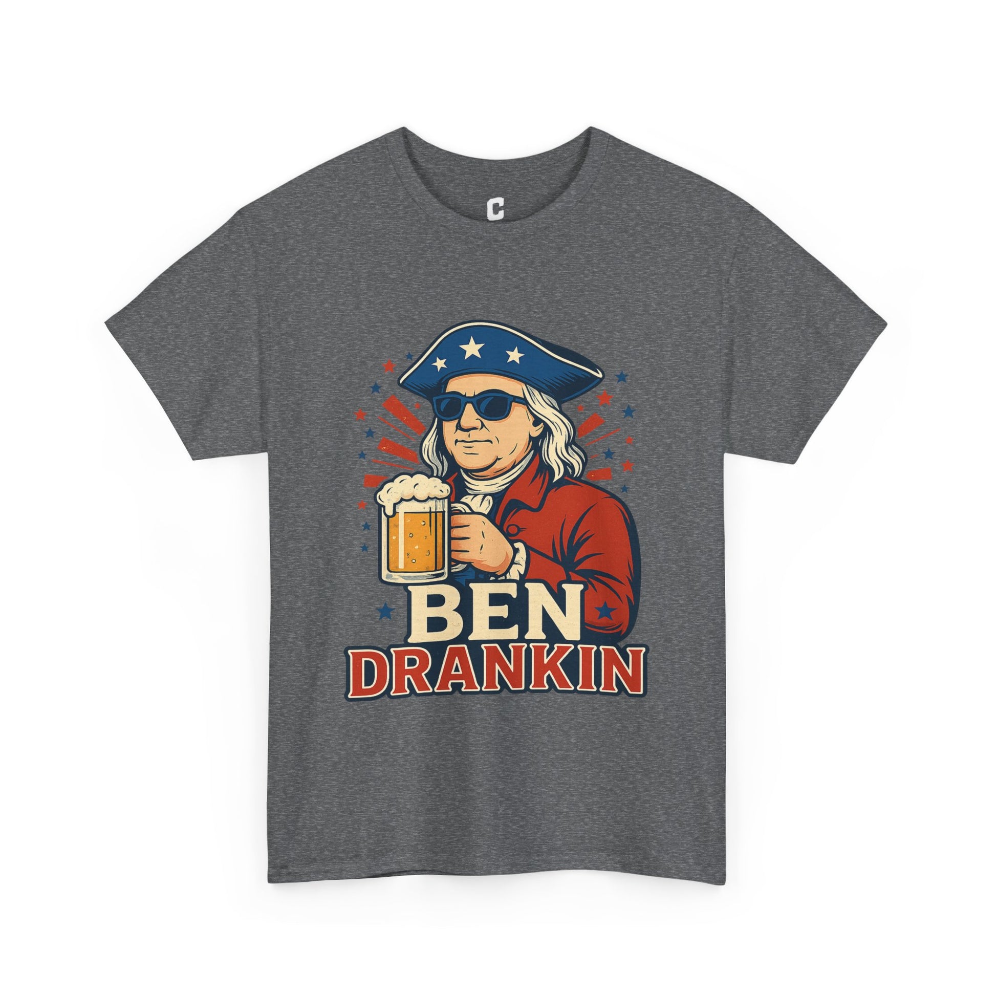 Ben Drankin Funny Patriotic Fourth of July Design Featuring Benjamin Franklin and Beer Vibes