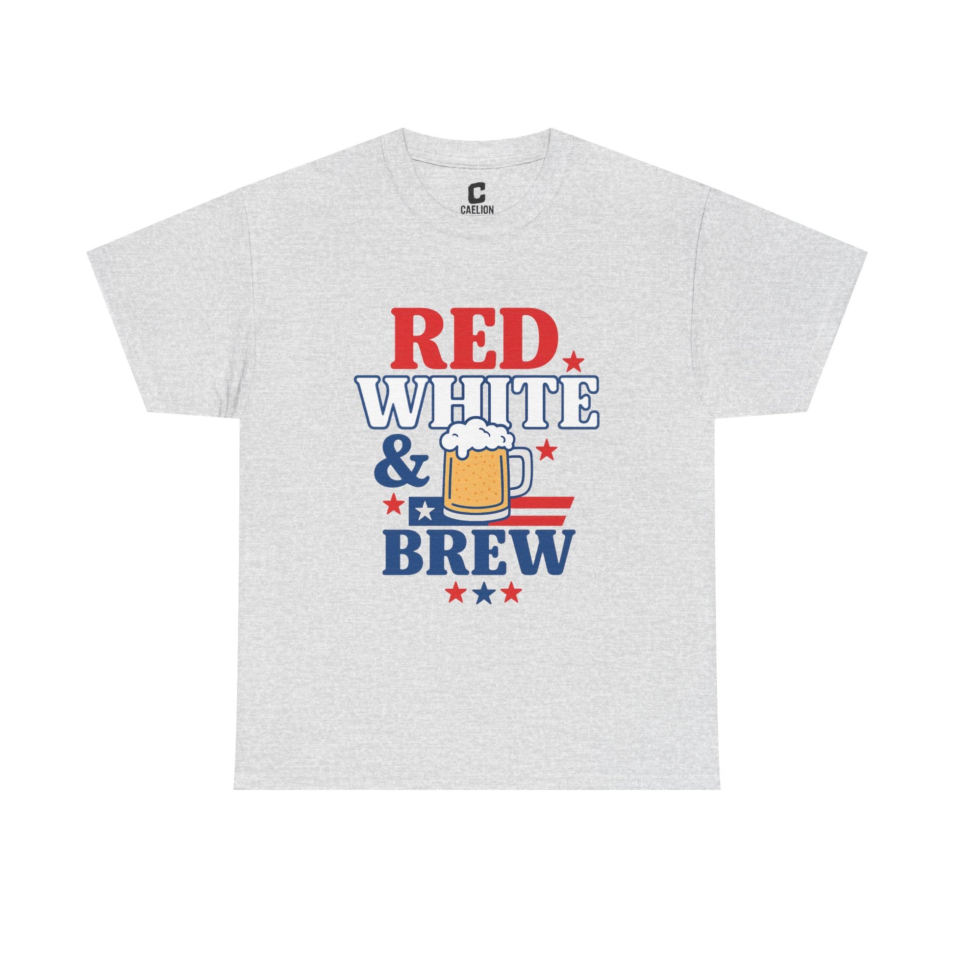 Red White and Brew Patriotic Graphic Design - Vintage USA Style for July 4th