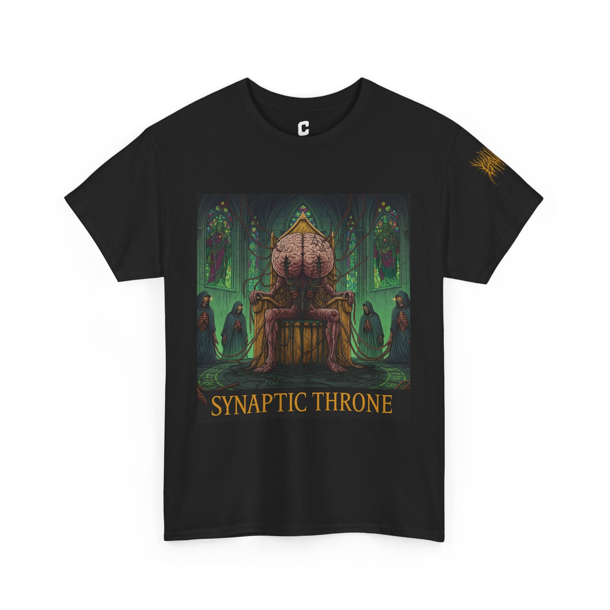 Synaptic Throne - Biomechanical Mind Horror Poster | Techno-Ritual Art for Death Metal & Dark Sci-Fi Collectors