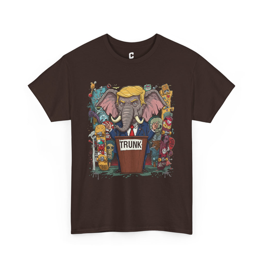 Trunk Skate Art 2000s Style Political Cartoon Design