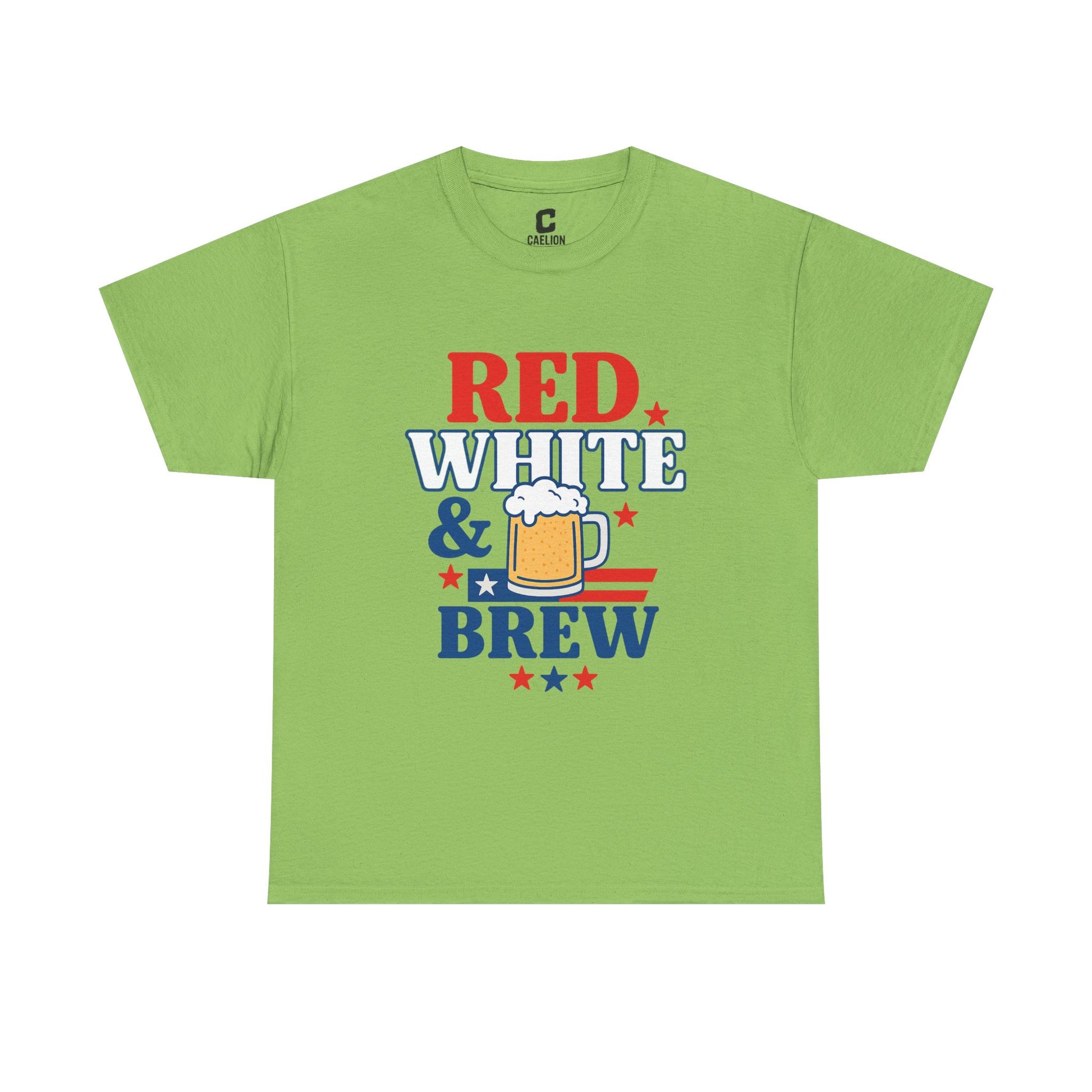 Red White and Brew Patriotic Graphic Design - Vintage USA Style for July 4th