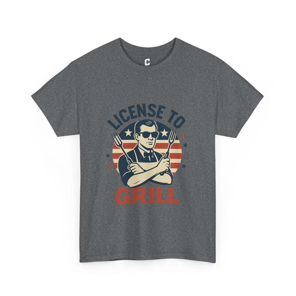 License to Grill Funny Patriotic BBQ Design with Secret Agent Style for Fourth of July Cookout Legends