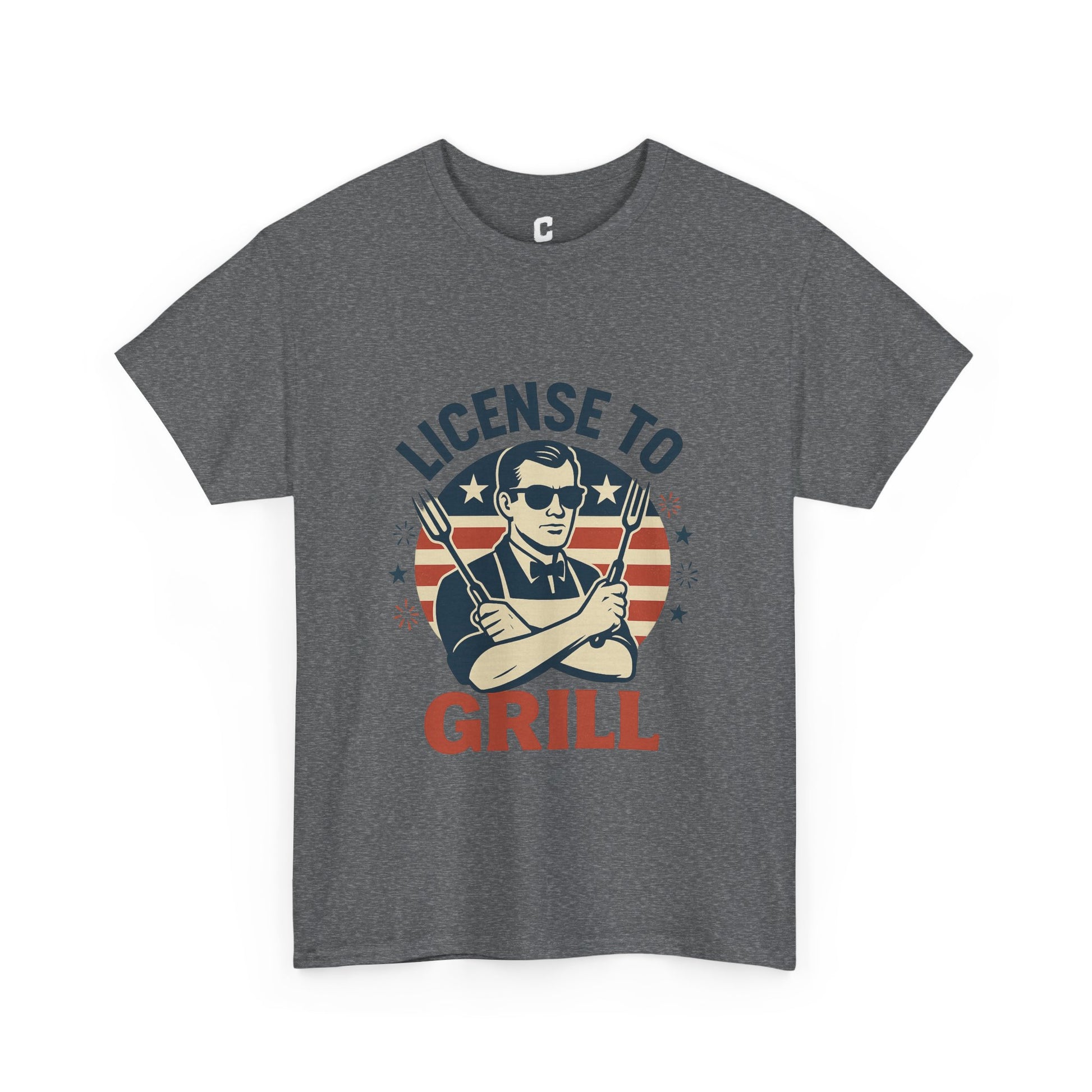 License to Grill Funny Patriotic BBQ Design with Secret Agent Style for Fourth of July Cookout Legends