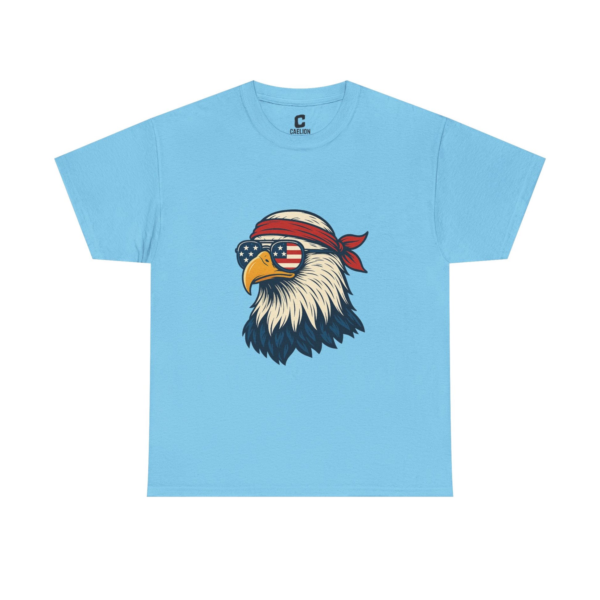 Patriotic Eagle Head with American Flag Sunglasses and Bandana for Bold Fourth of July Style