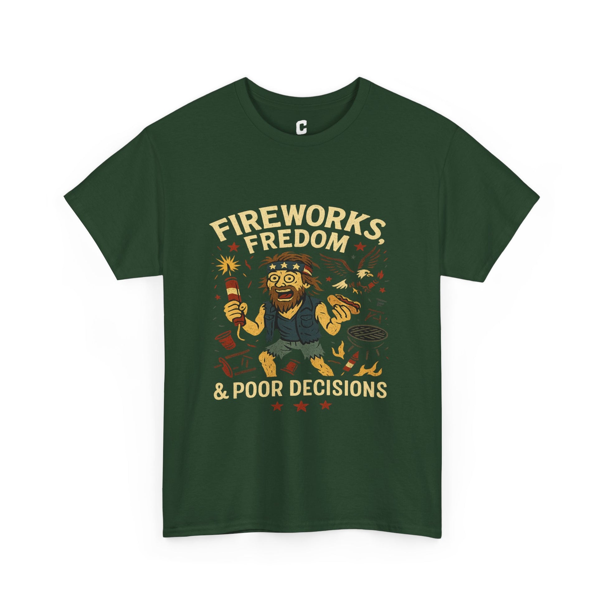 Fireworks Freedom and Poor Decisions Funny Fourth of July Design for Patriotic Party Mayhem and Backyard Chaos