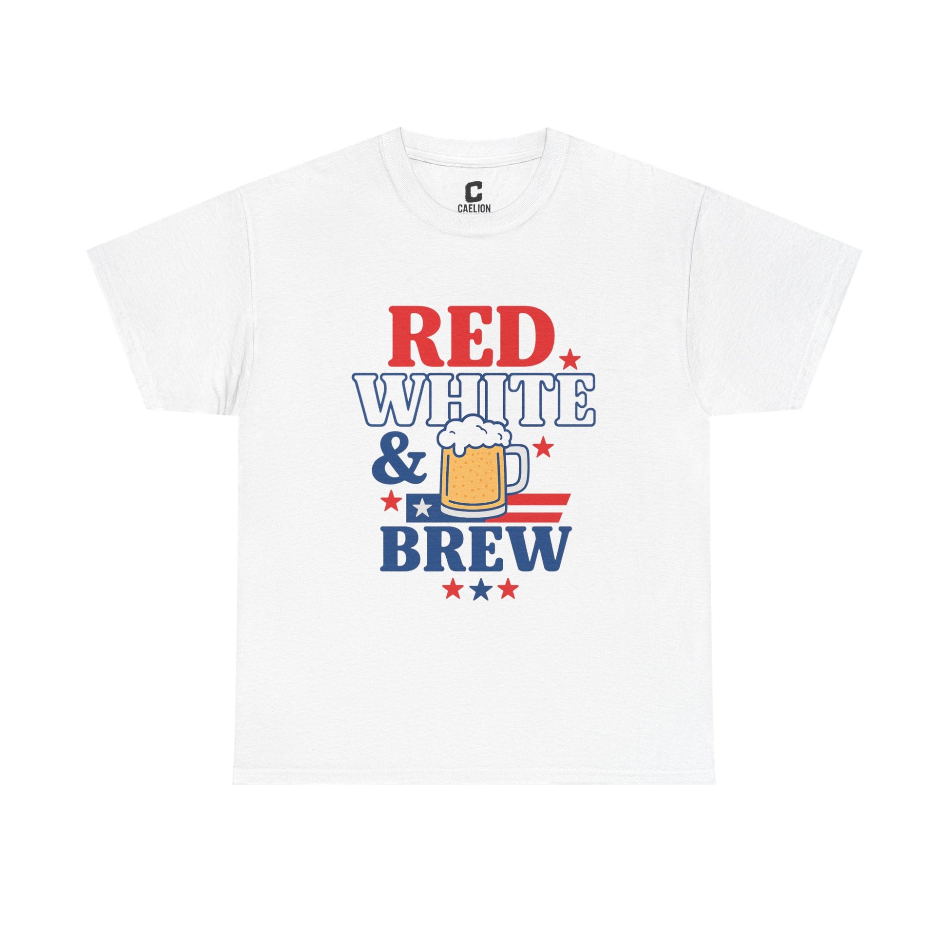 Red White and Brew Patriotic Graphic Design - Vintage USA Style for July 4th