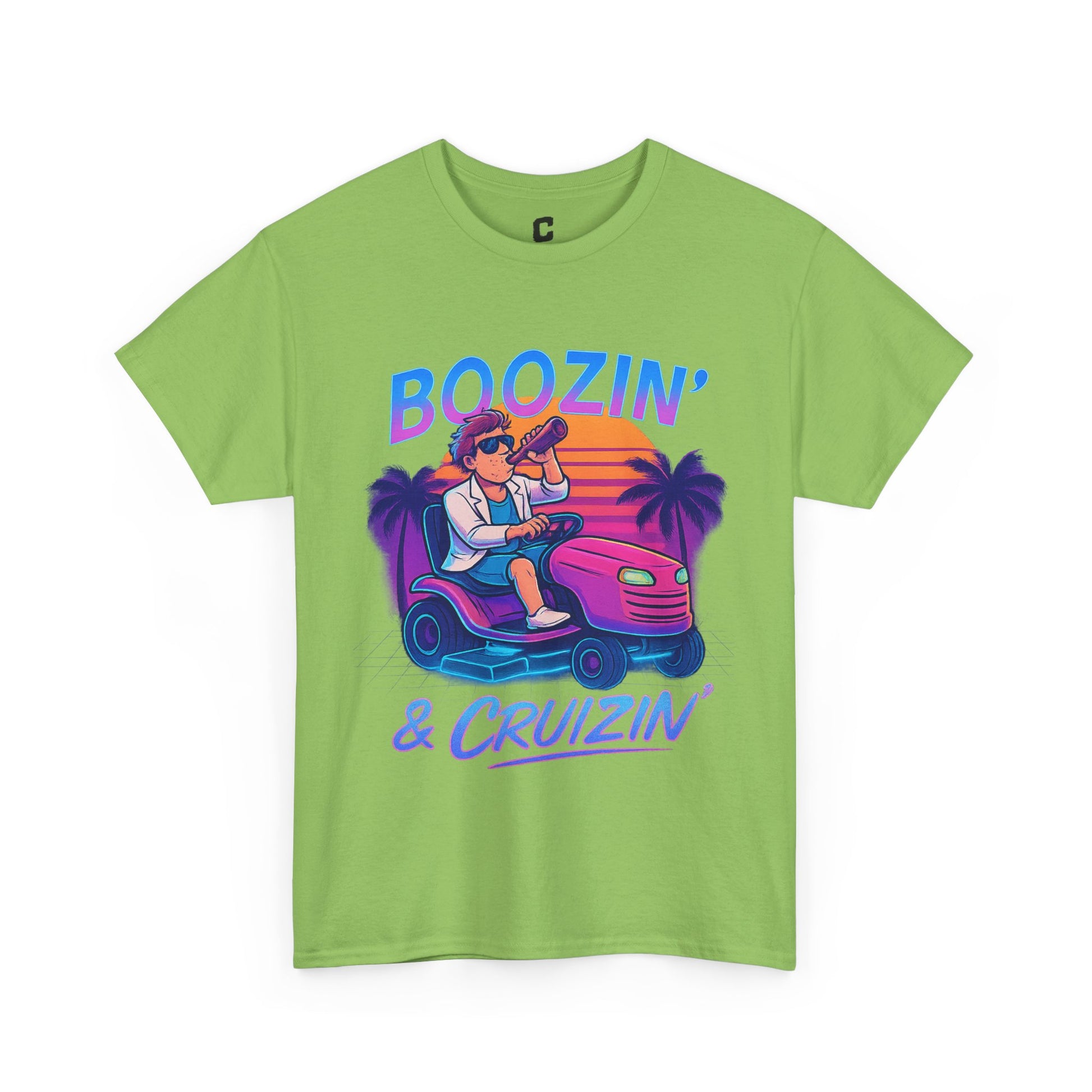 Boozin and Cruizin Retro Lawn Mower Drinking Party Design