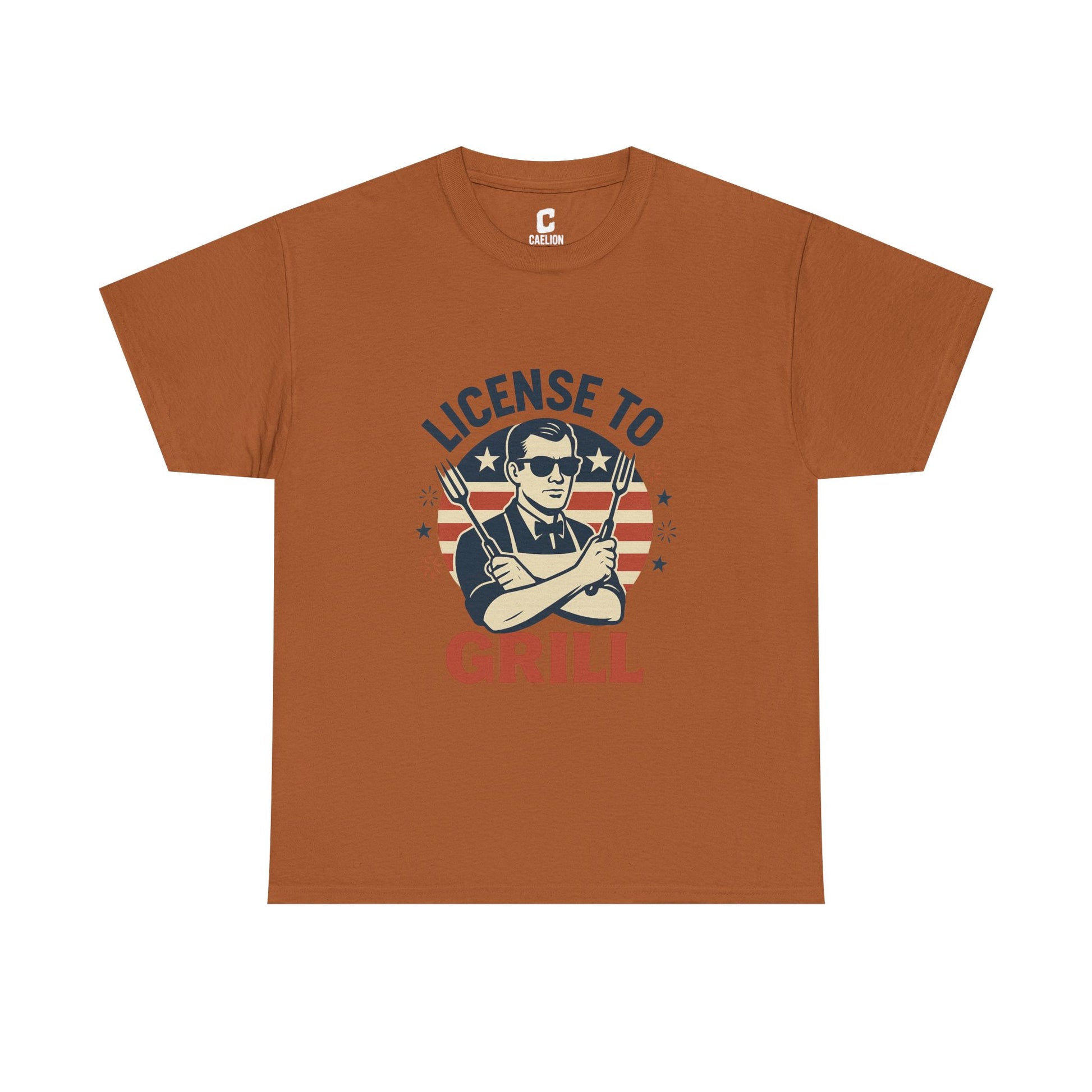 License to Grill Funny Patriotic BBQ Design with Secret Agent Style for Fourth of July Cookout Legends
