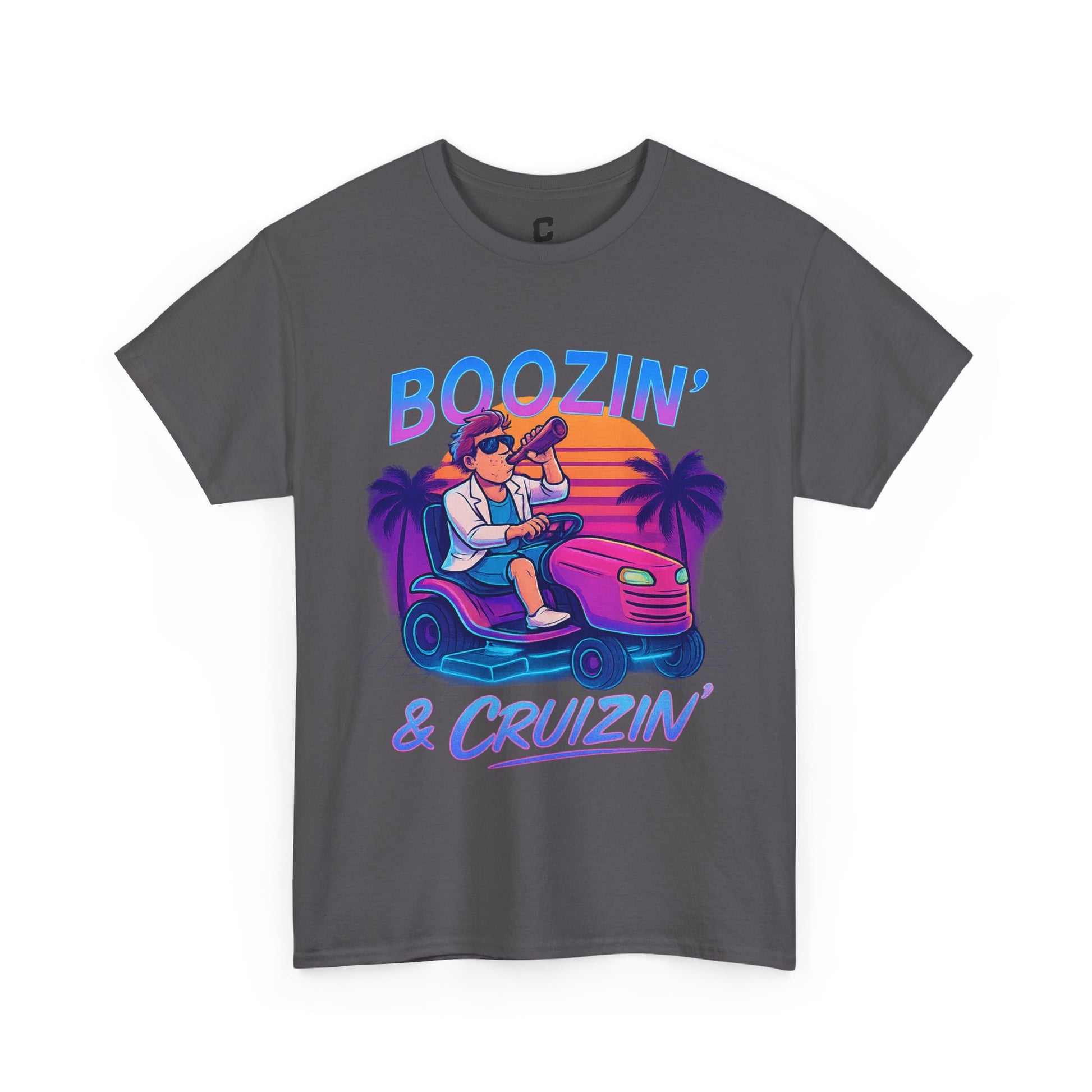 Boozin and Cruizin Retro Lawn Mower Drinking Party Design