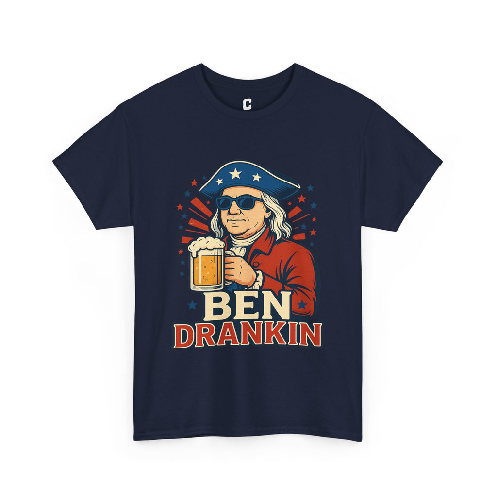 Ben Drankin Funny Patriotic Fourth of July Design Featuring Benjamin Franklin and Beer Vibes