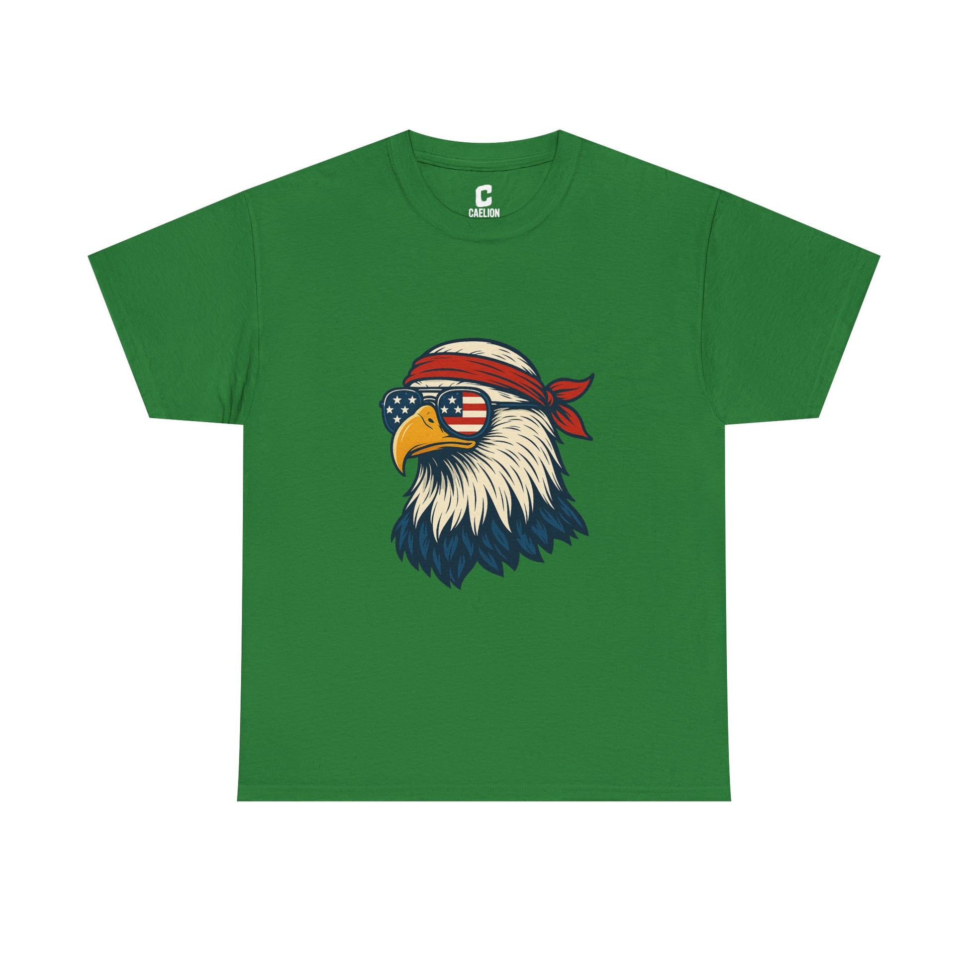 Patriotic Eagle Head with American Flag Sunglasses and Bandana for Bold Fourth of July Style