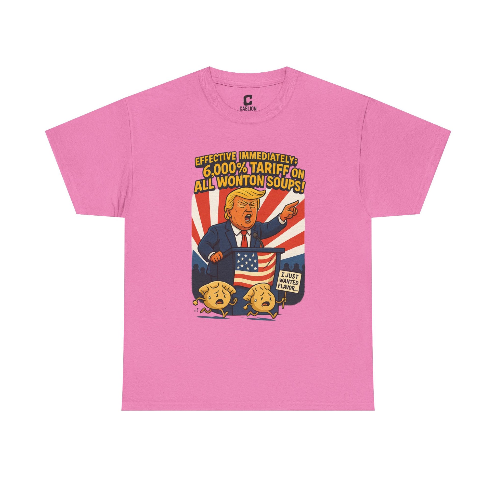 Funny Wonton Soup Tariff Shirt  Political Cartoon Satire Tee with Crying Dumplings  Food Humor Graphic Tee for Meme Lovers