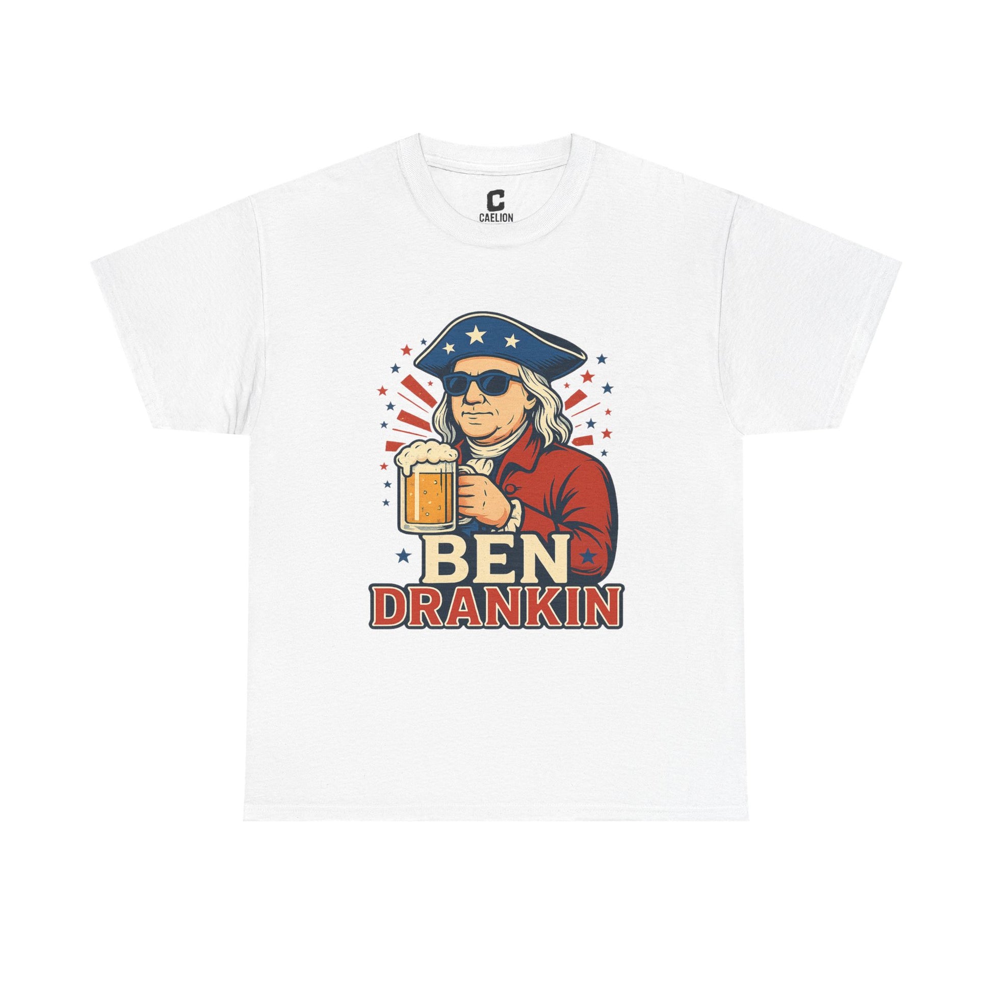 Ben Drankin Funny Patriotic Fourth of July Design Featuring Benjamin Franklin and Beer Vibes
