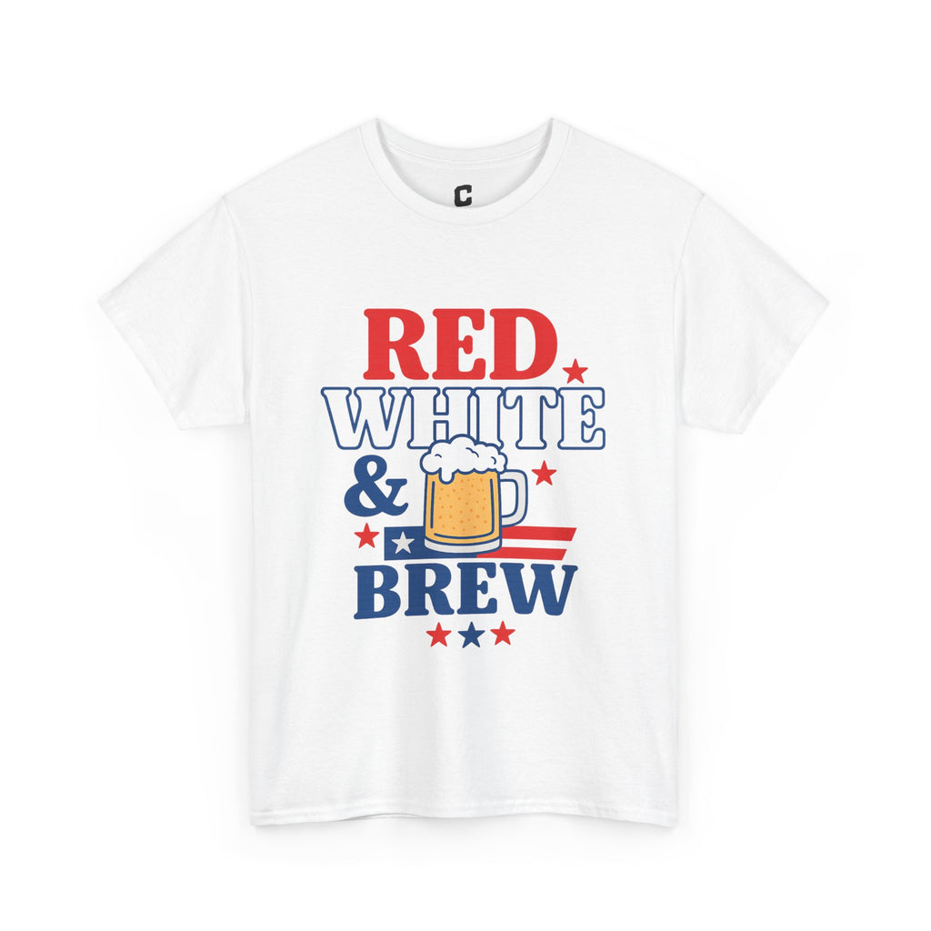 Red White and Brew Patriotic Graphic Design - Vintage USA Style for July 4th