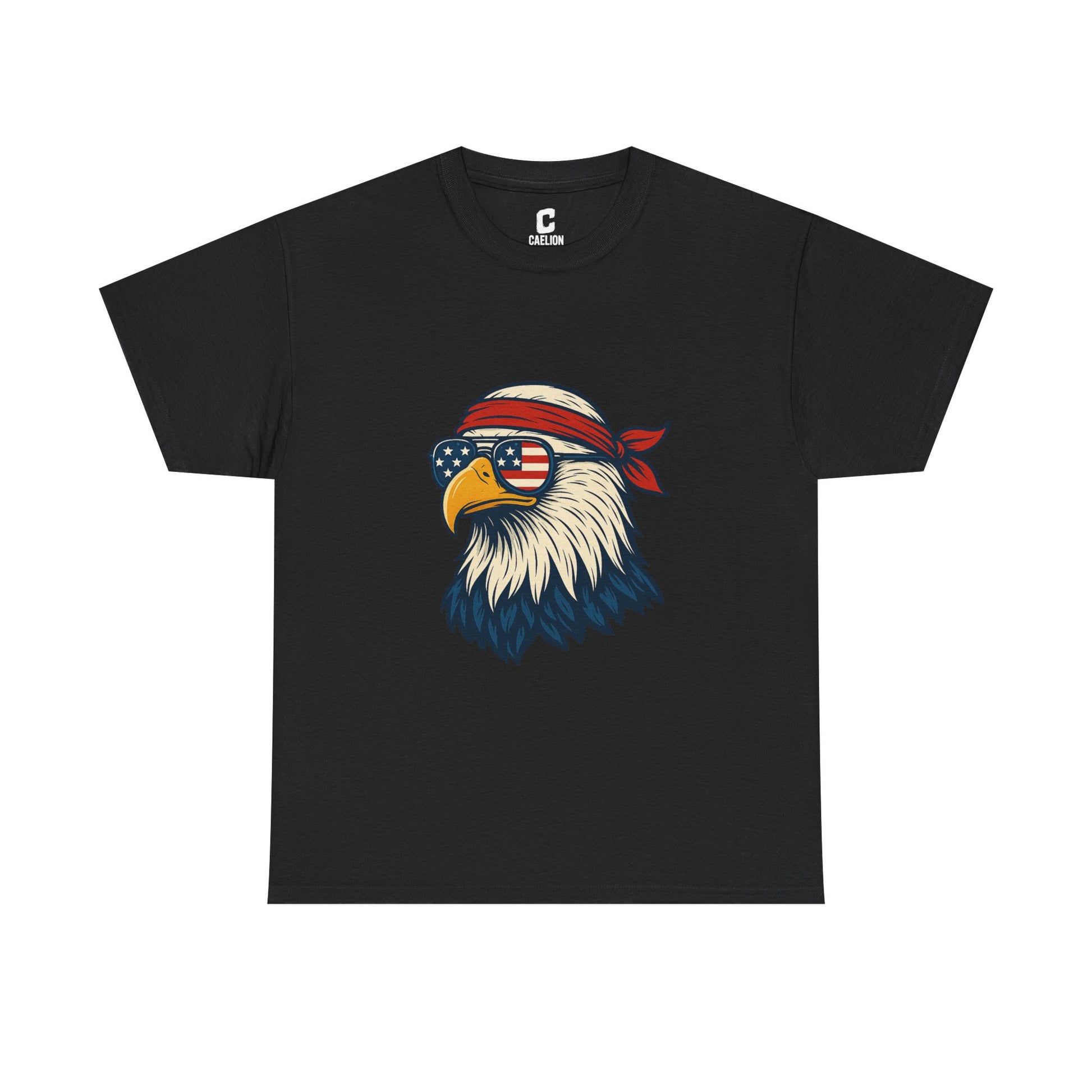 Patriotic Eagle Head with American Flag Sunglasses and Bandana for Bold Fourth of July Style