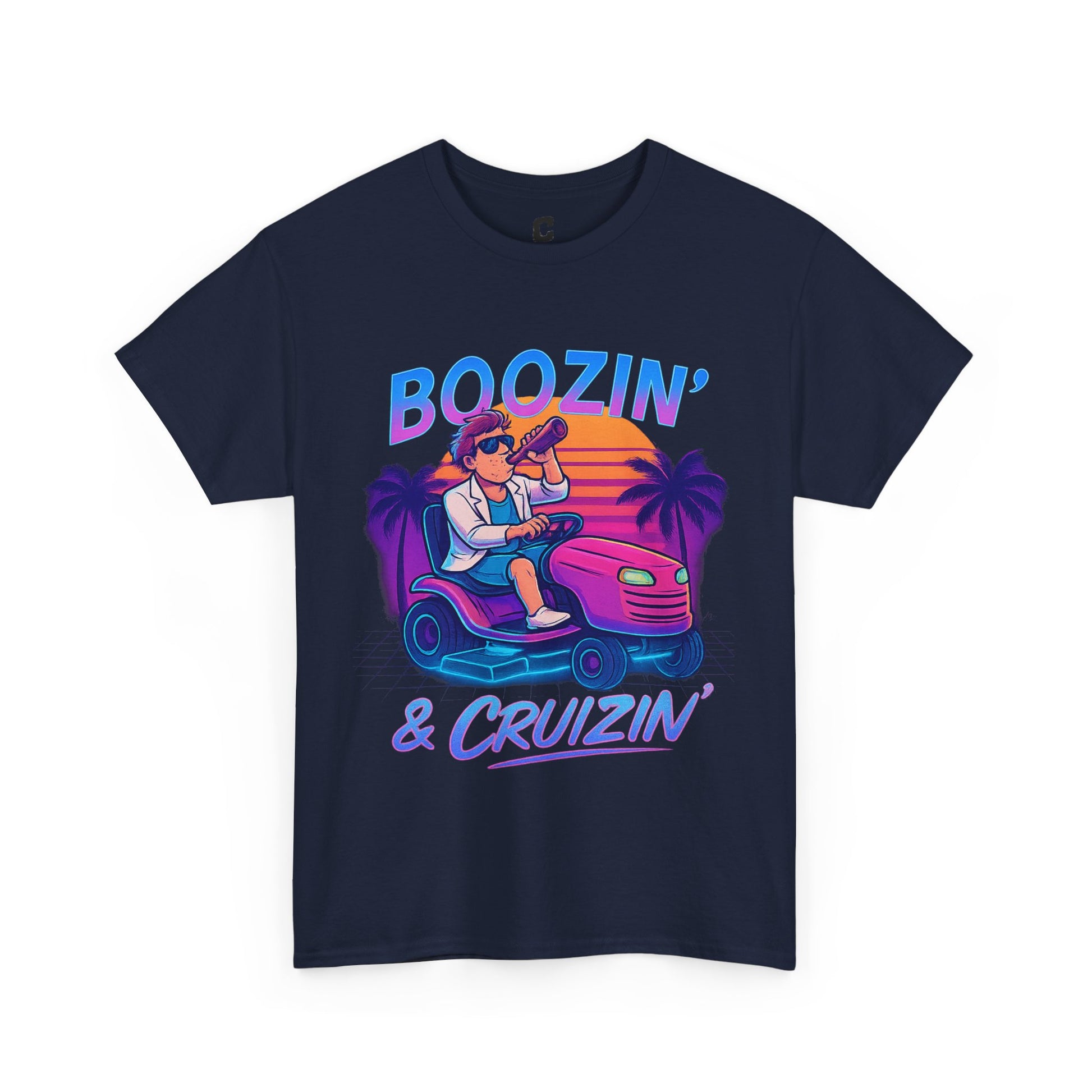 Boozin and Cruizin Retro Lawn Mower Drinking Party Design