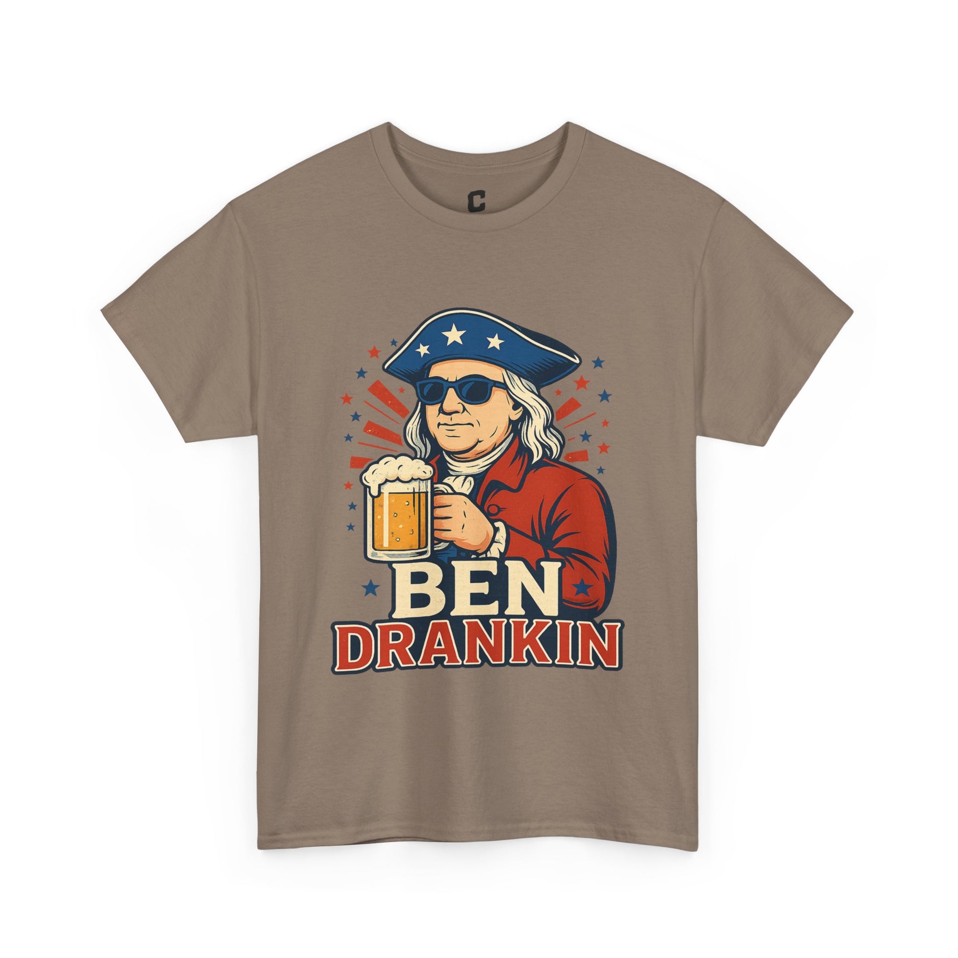 Ben Drankin Funny Patriotic Fourth of July Design Featuring Benjamin Franklin and Beer Vibes