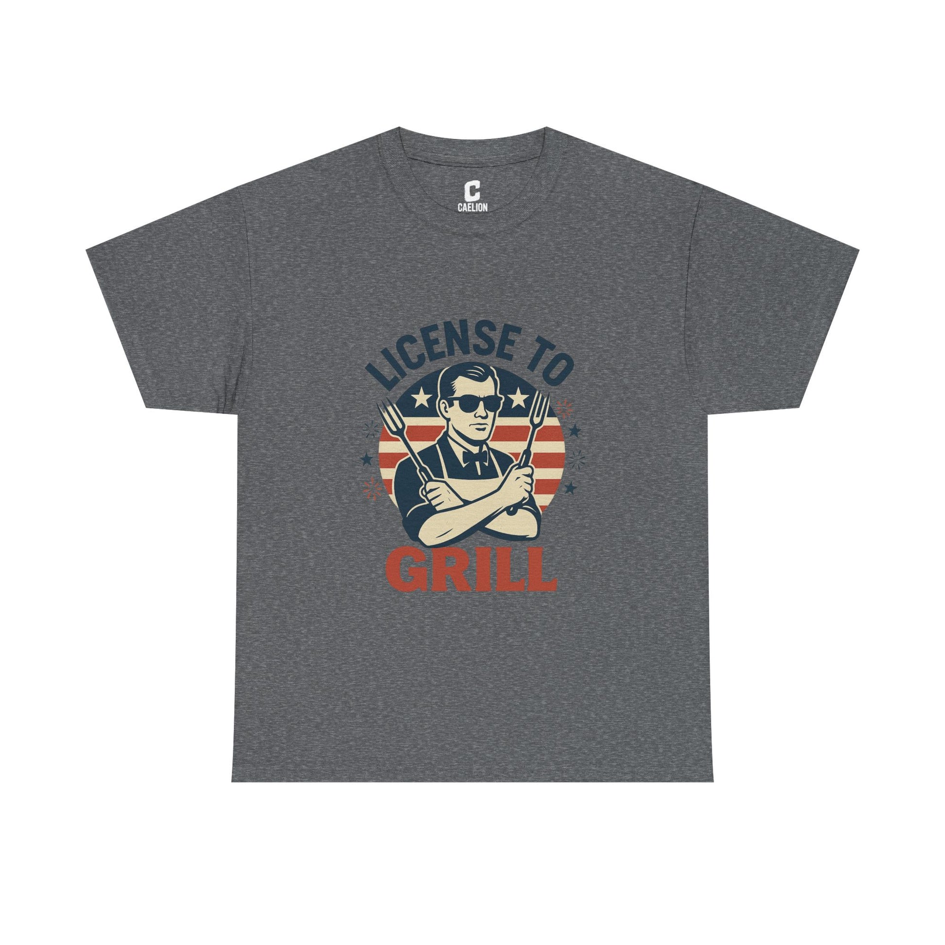 License to Grill Funny Patriotic BBQ Design with Secret Agent Style for Fourth of July Cookout Legends